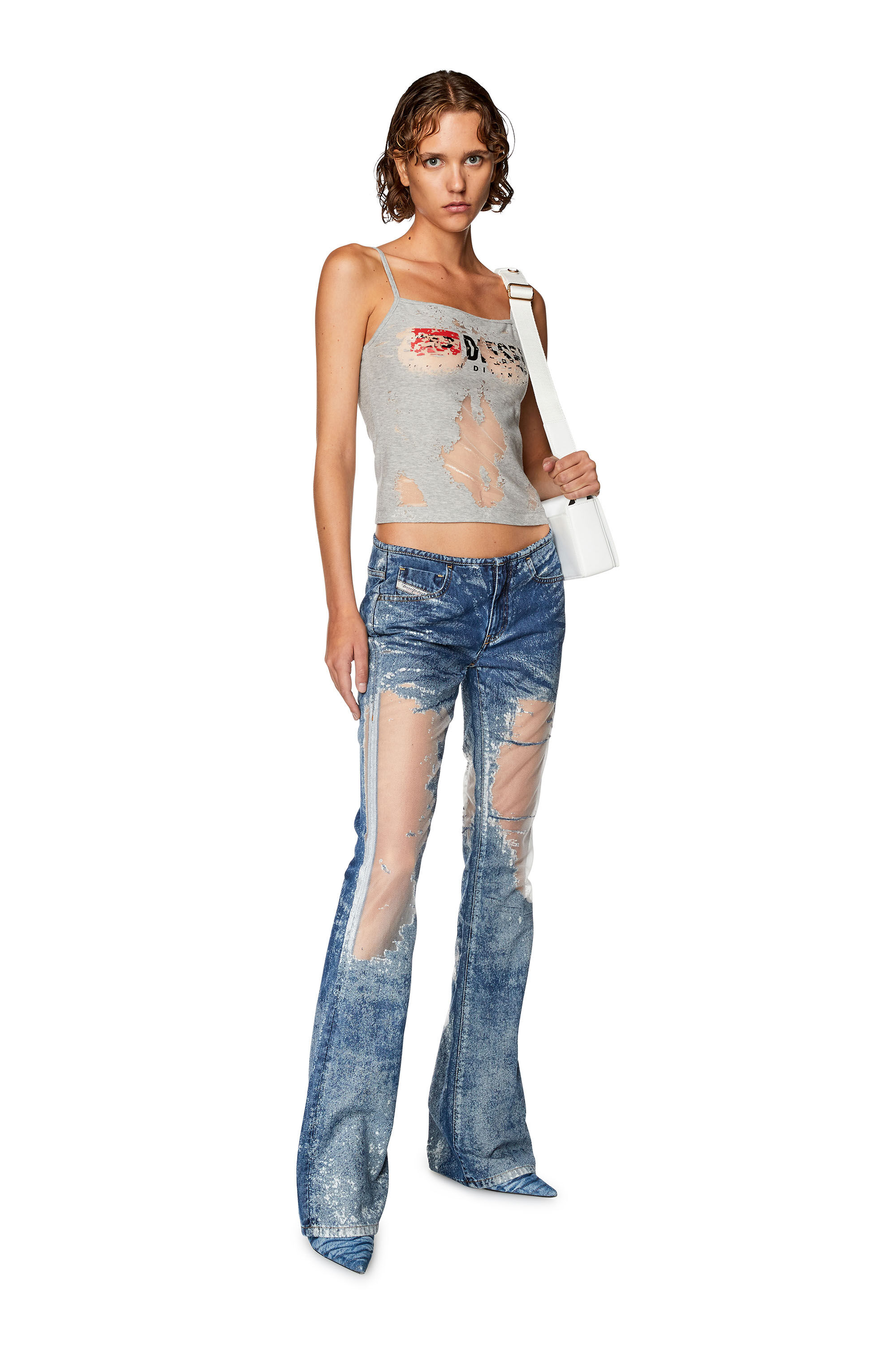 Diesel - Bootcut and Flare Jeans D-Shark 068JH, Medium blue - Image 1