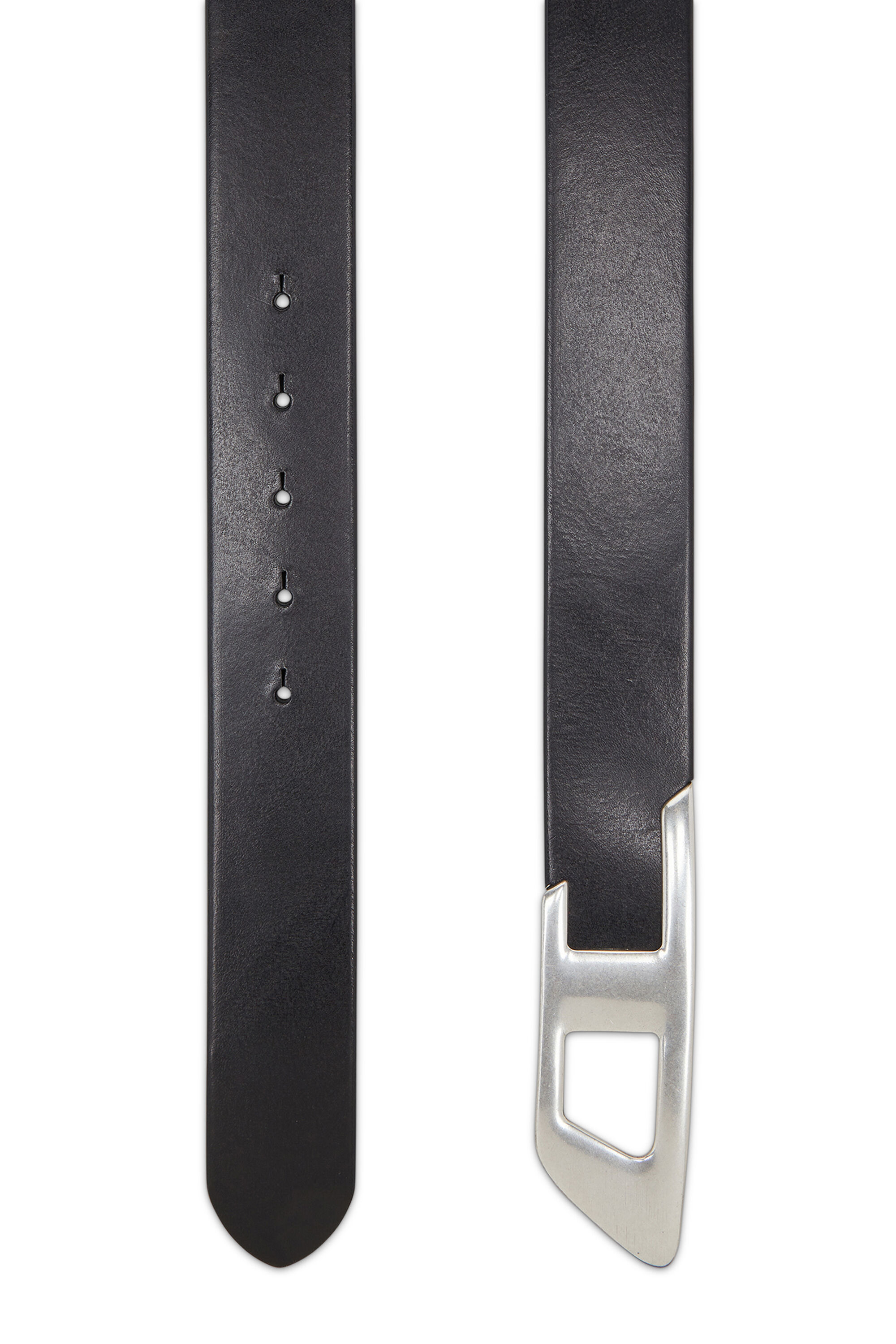 Diesel - B-D LOGO 2.0 40, Unisex's 4cm leather belt with metal D buckle in Black - 2