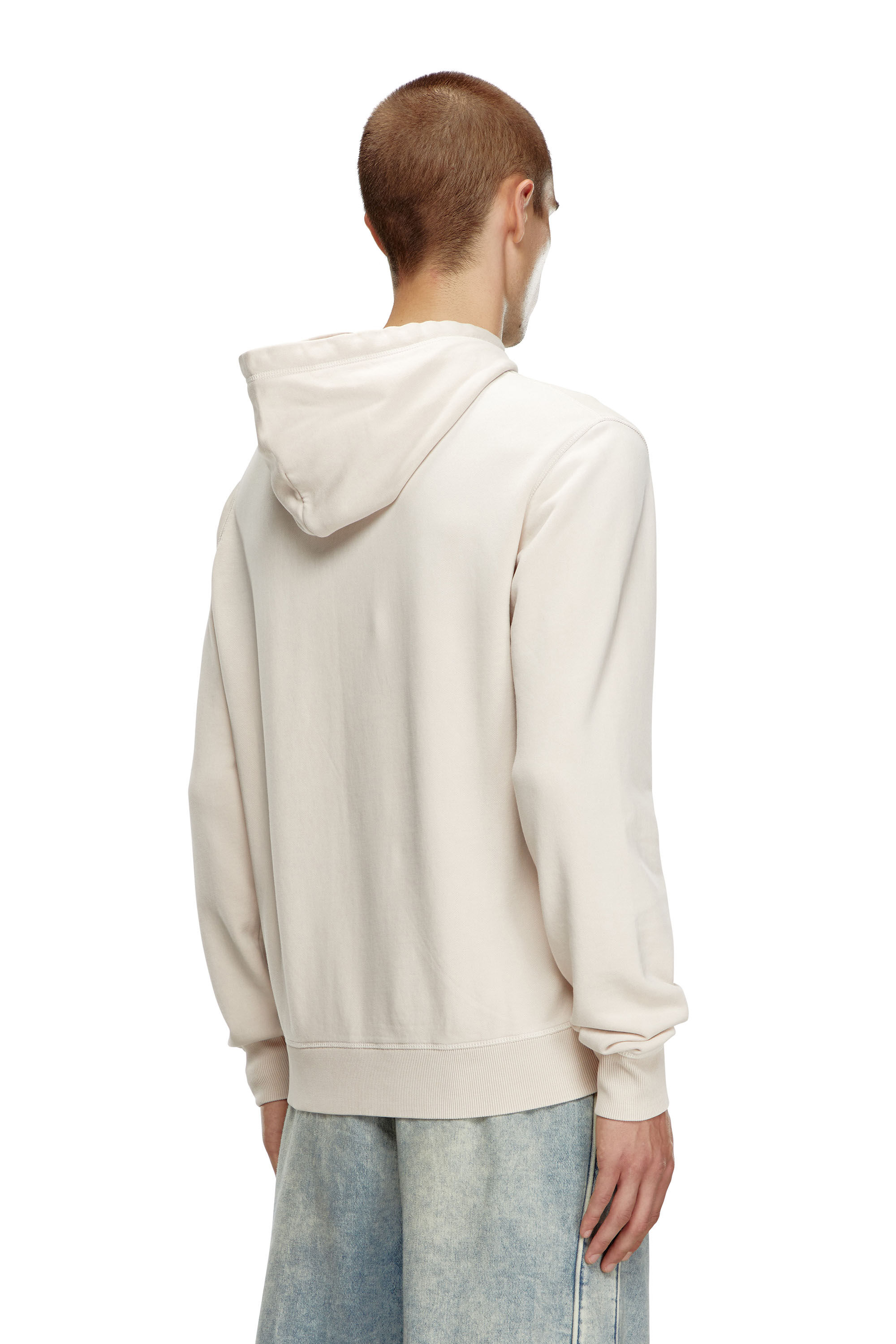 Men's Faded hoodie with Denim Division logo | Beige | Diesel