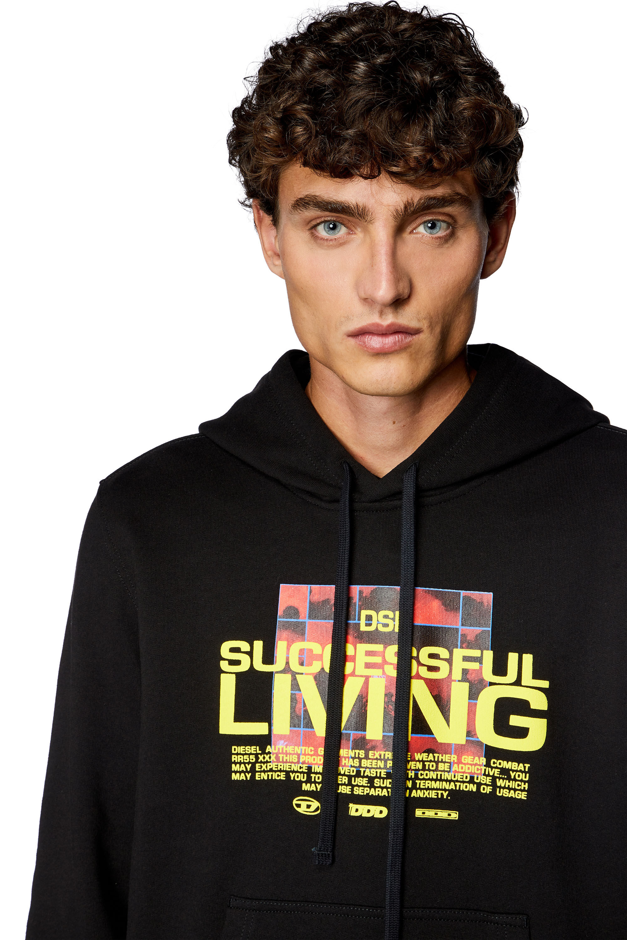 パーカー・フーディ DIESEL Men Hoodies A03791 0JYYJ9XX Black Diesel Logo Hoodie | Black | FARFETCH