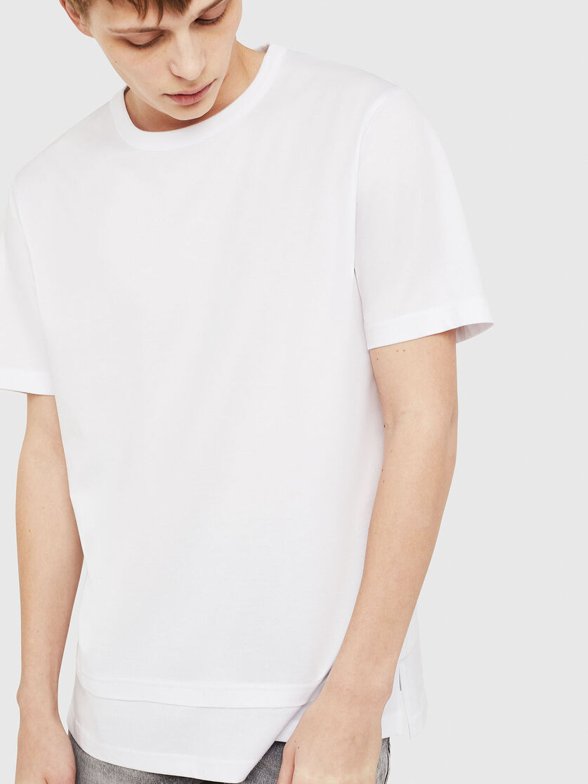 T Yori Y1 Men T Shirt With A Layer Effect Hem Diesel