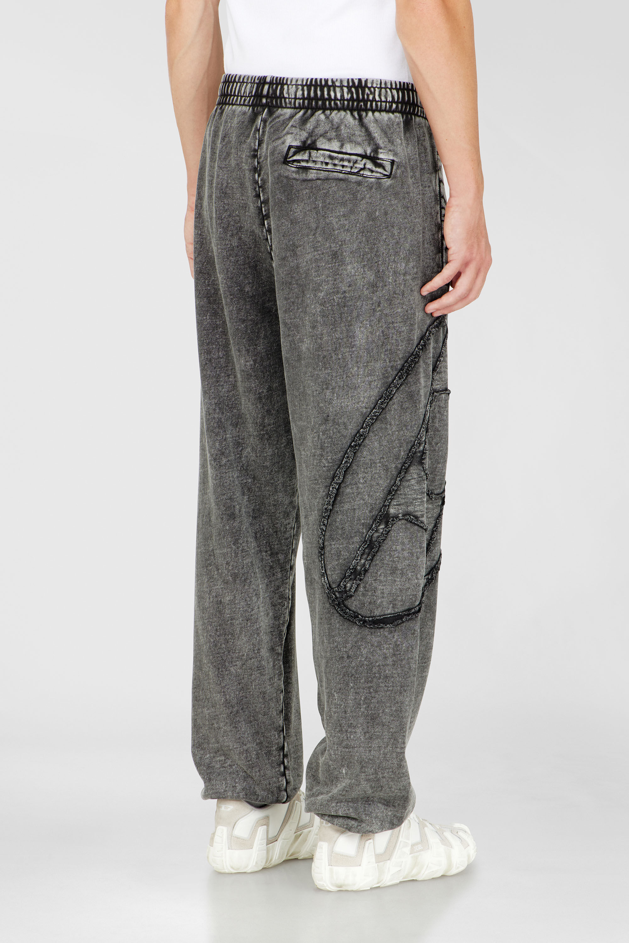 Diesel - P-MARKY-DEN, Man's Organic cotton sweatpants with Oval D patch in Dark grey - 4
