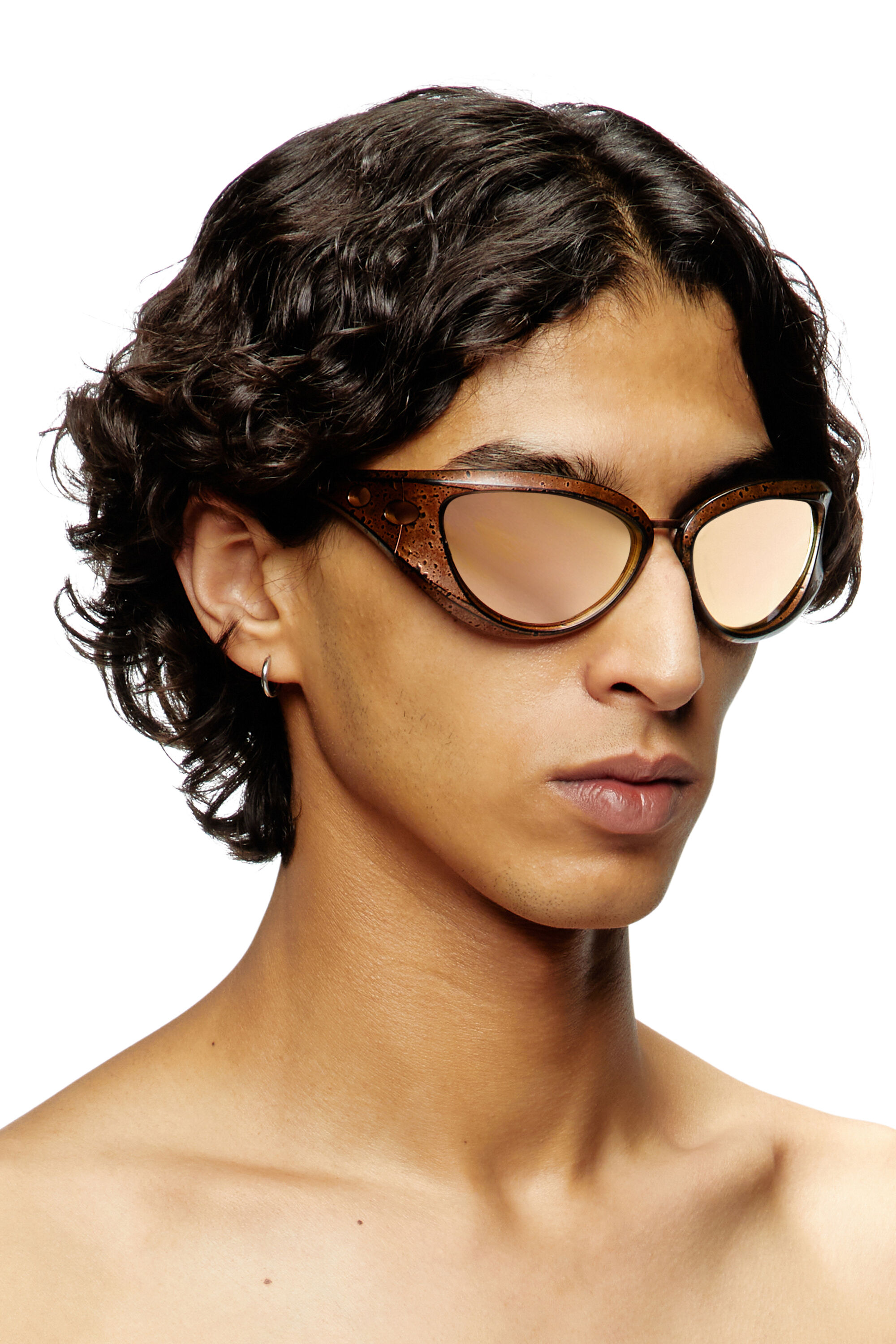 Diesel - 0DL3007U, Unisex's Cat-eye style sunglasses in Bronze - 1