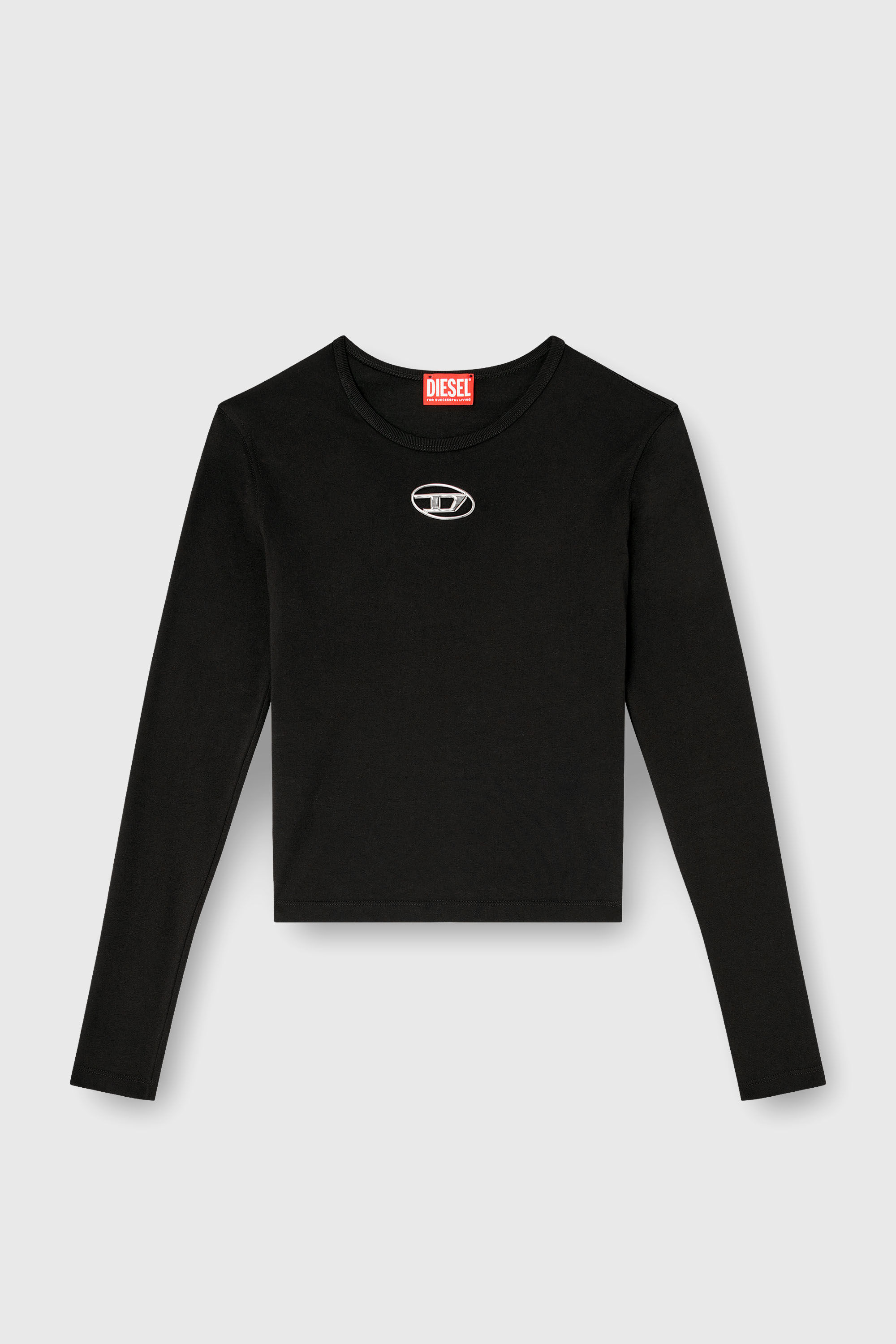 Women's Long-sleeve top with Oval D cut-out | Black | Diesel