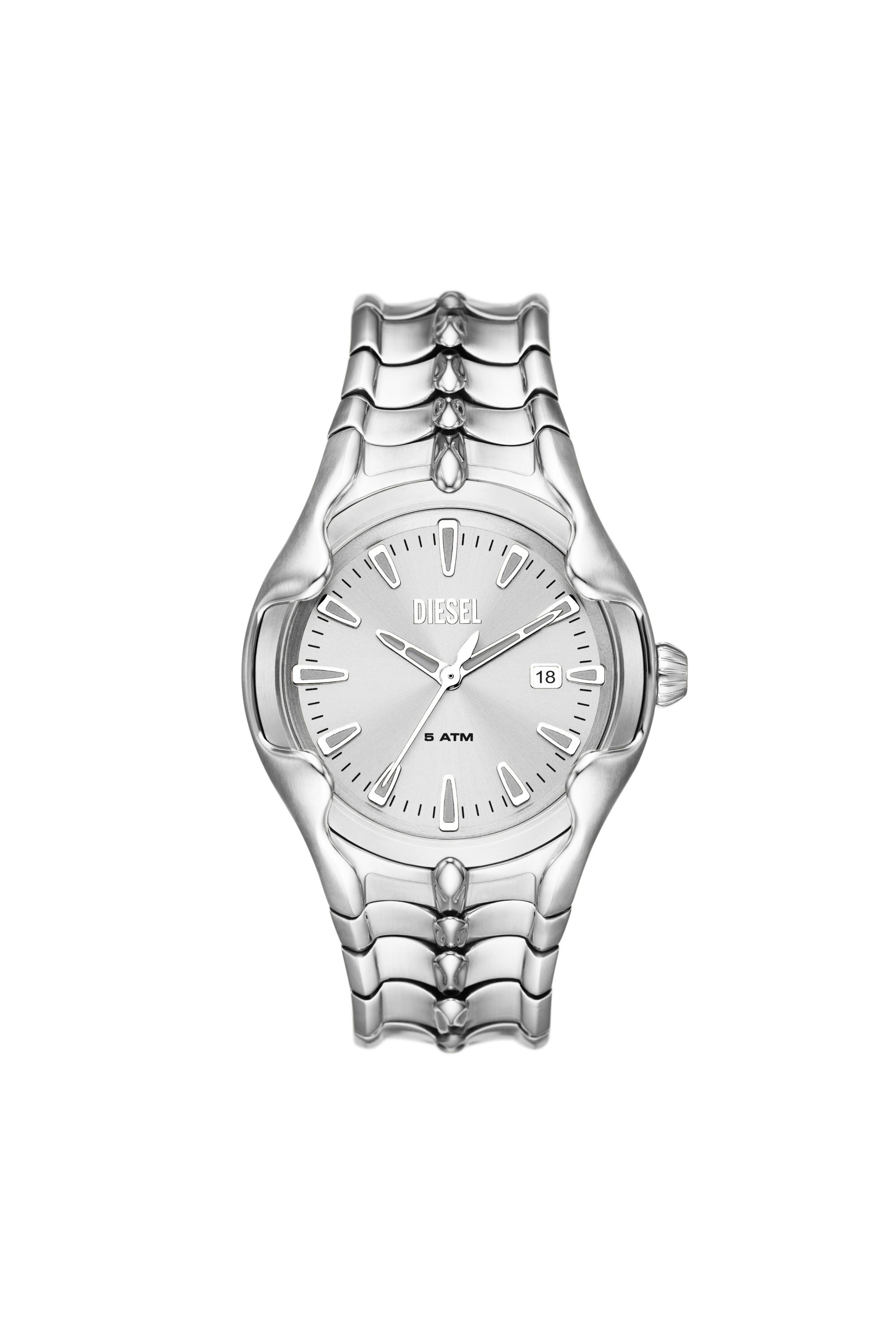 く日はお得♪ Vert Men's Three-Hand Silver | Watch Steel Stainless Date 時計