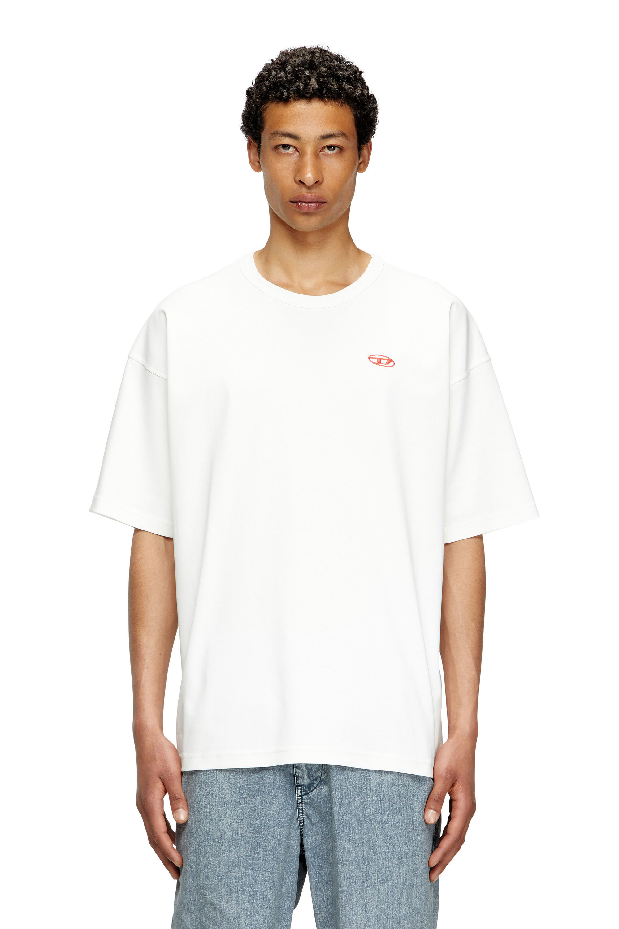 Women's T-shirt with embroidered Oval D | Black | Diesel