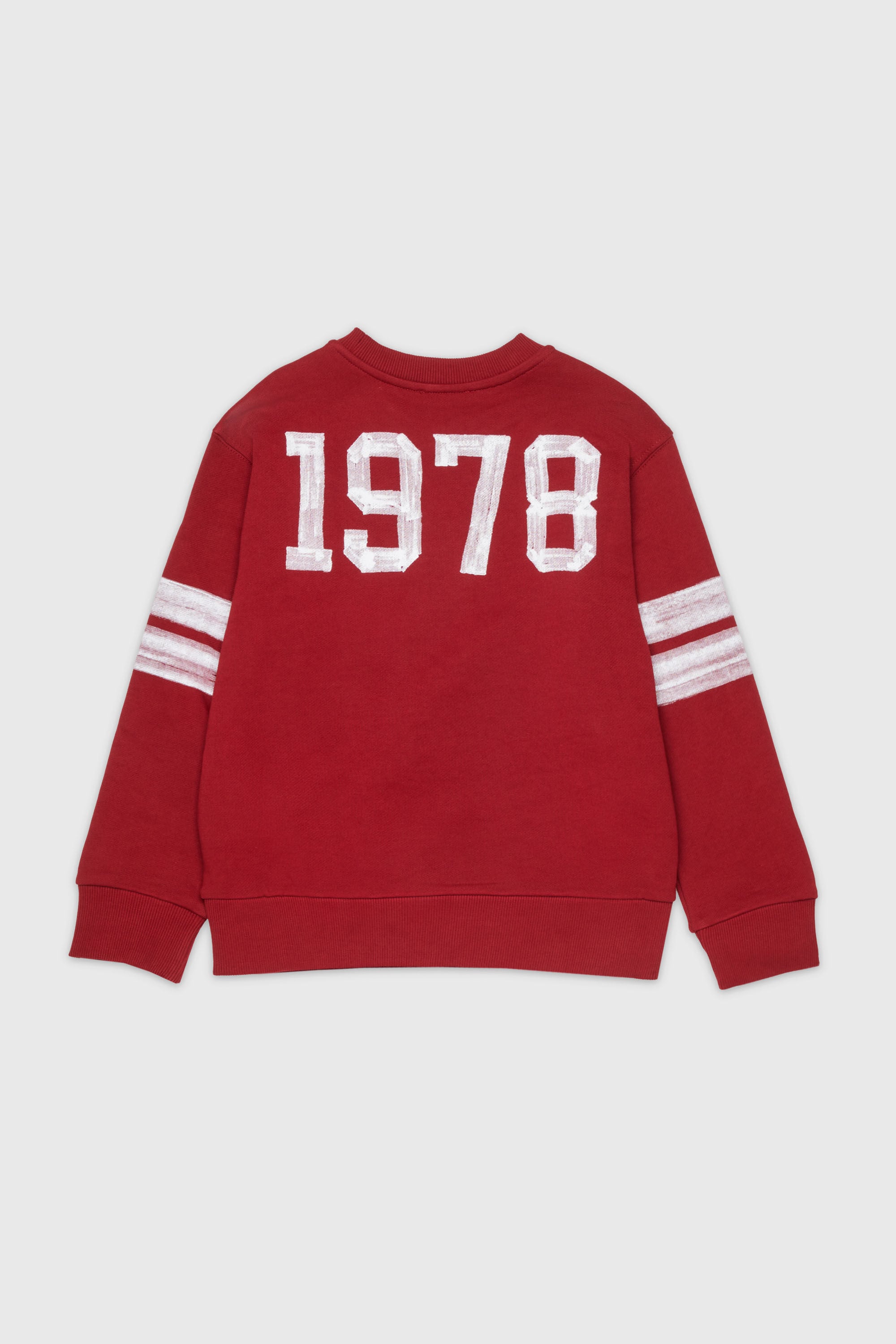Diesel - SBAND OVER, Man's Sweatshirt with collegiate-style logo prints in Red - 2