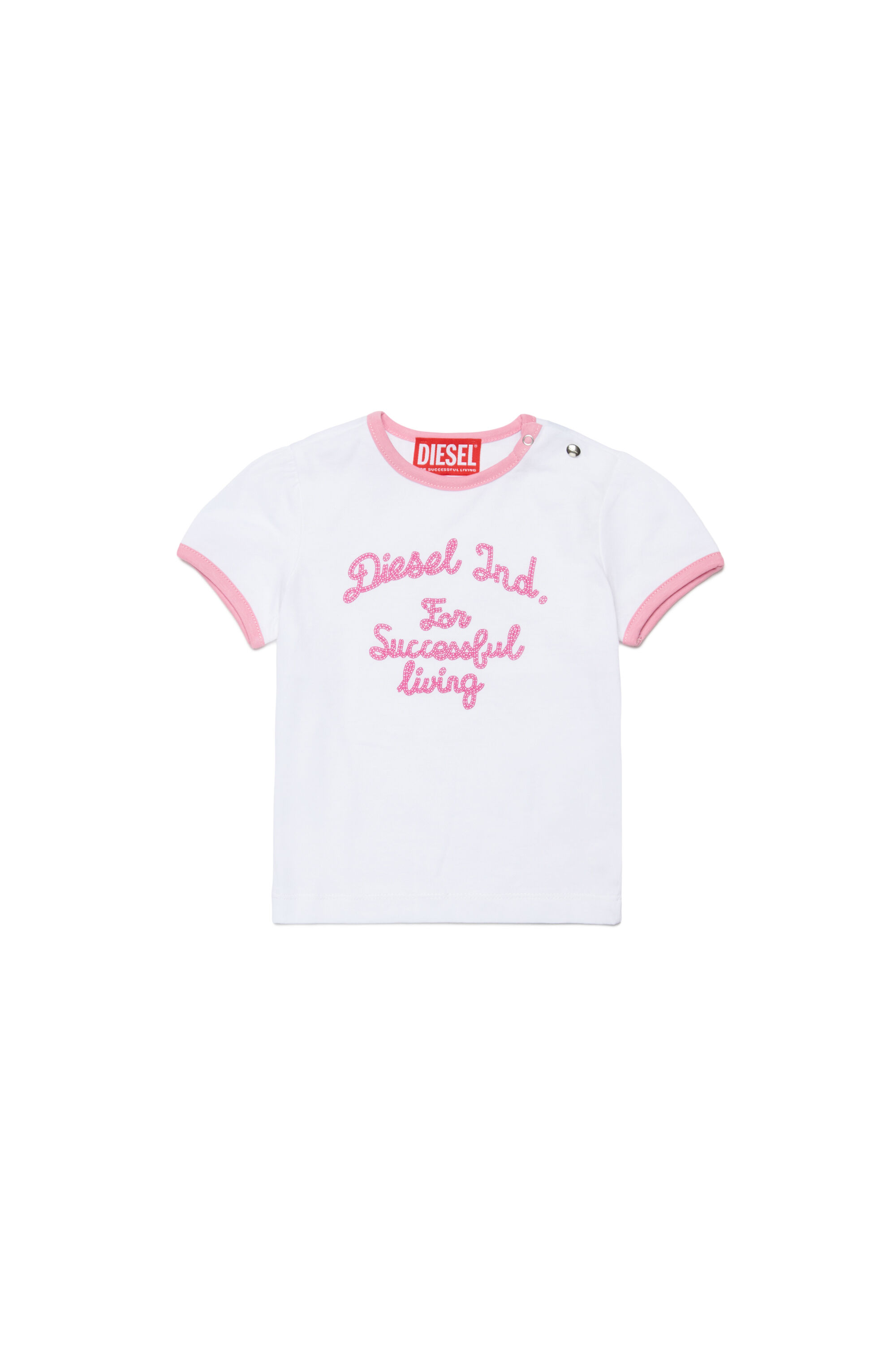 Diesel - TELAB, Woman's Ring T-shirt with embroidery in White - 1