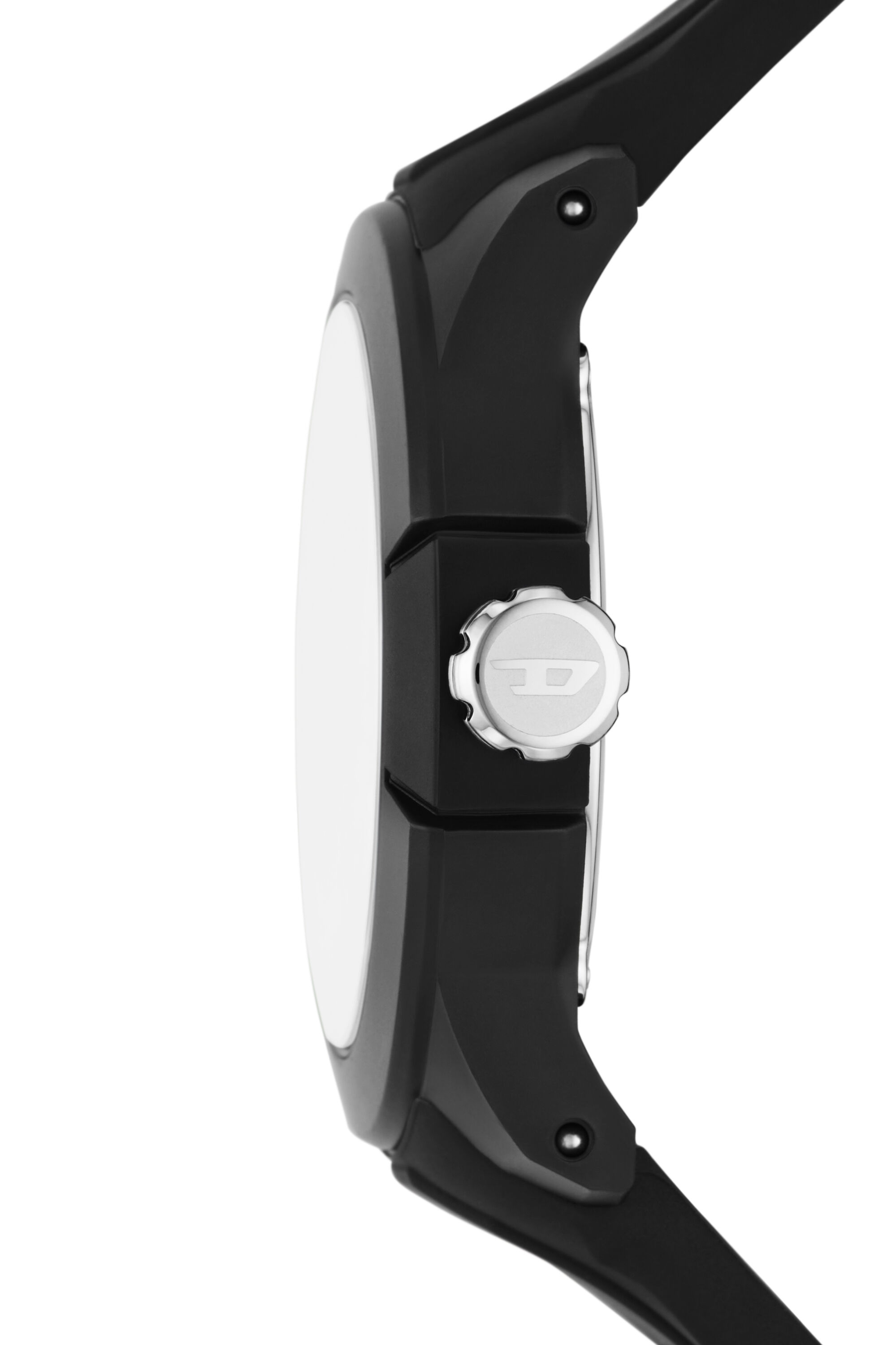 DZ1982 Double up three hand black silicone watch Diesel