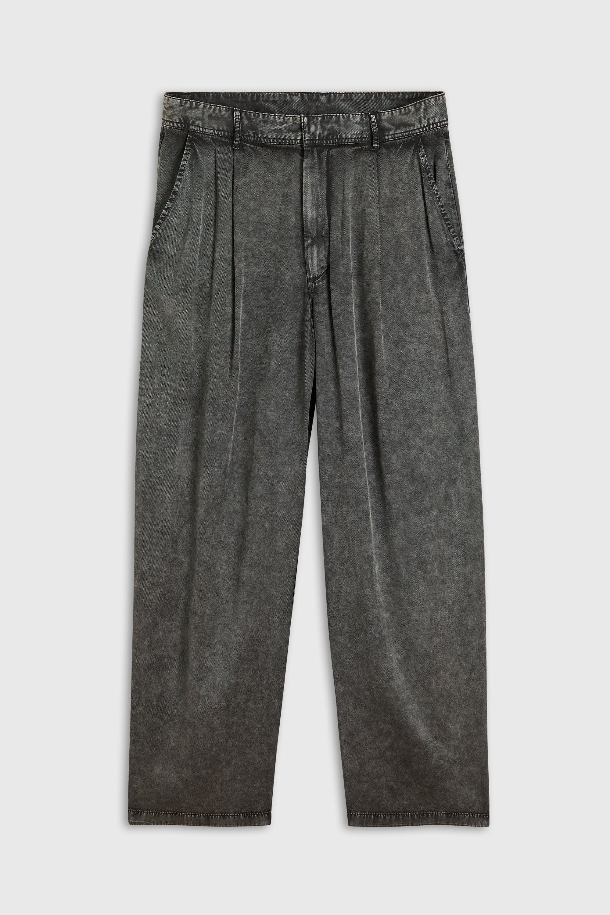 Diesel - P-FAUST-NIBC, Man's Wide-leg pants in denim-effect viscose in Dark grey - 2