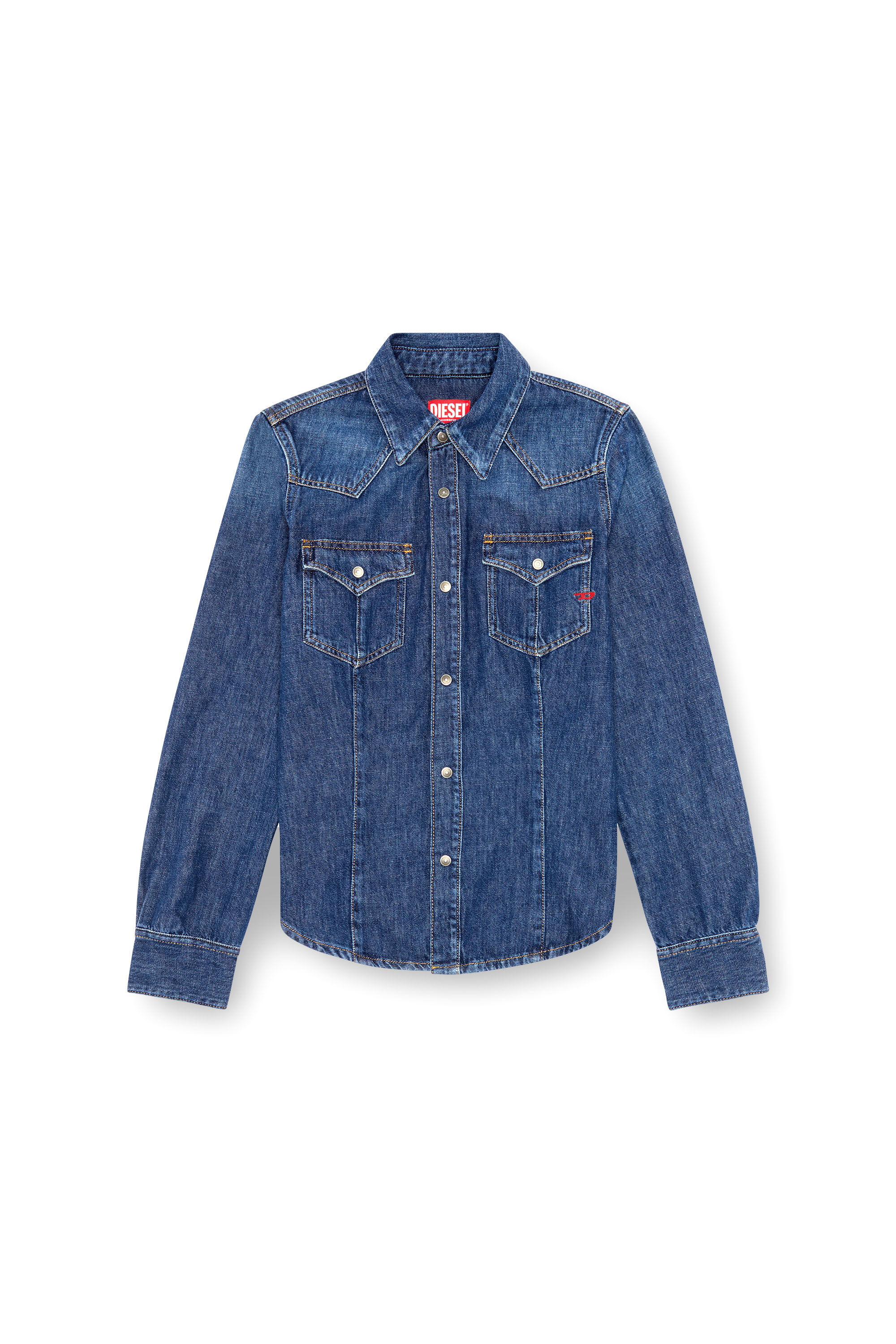 Diesel - DE-WAVES, Woman's Western shirt in denim in Blue - 2