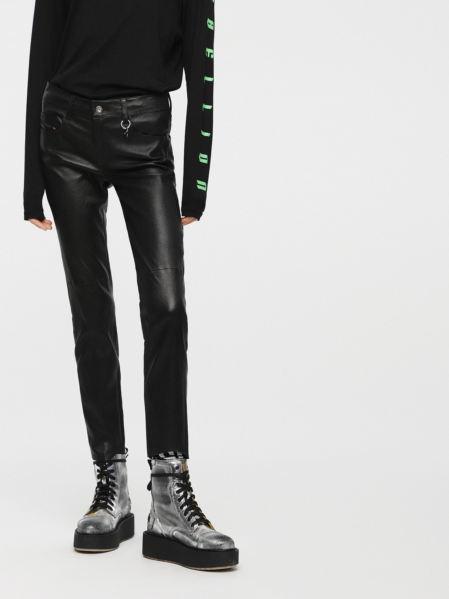 diesel leather pants womens
