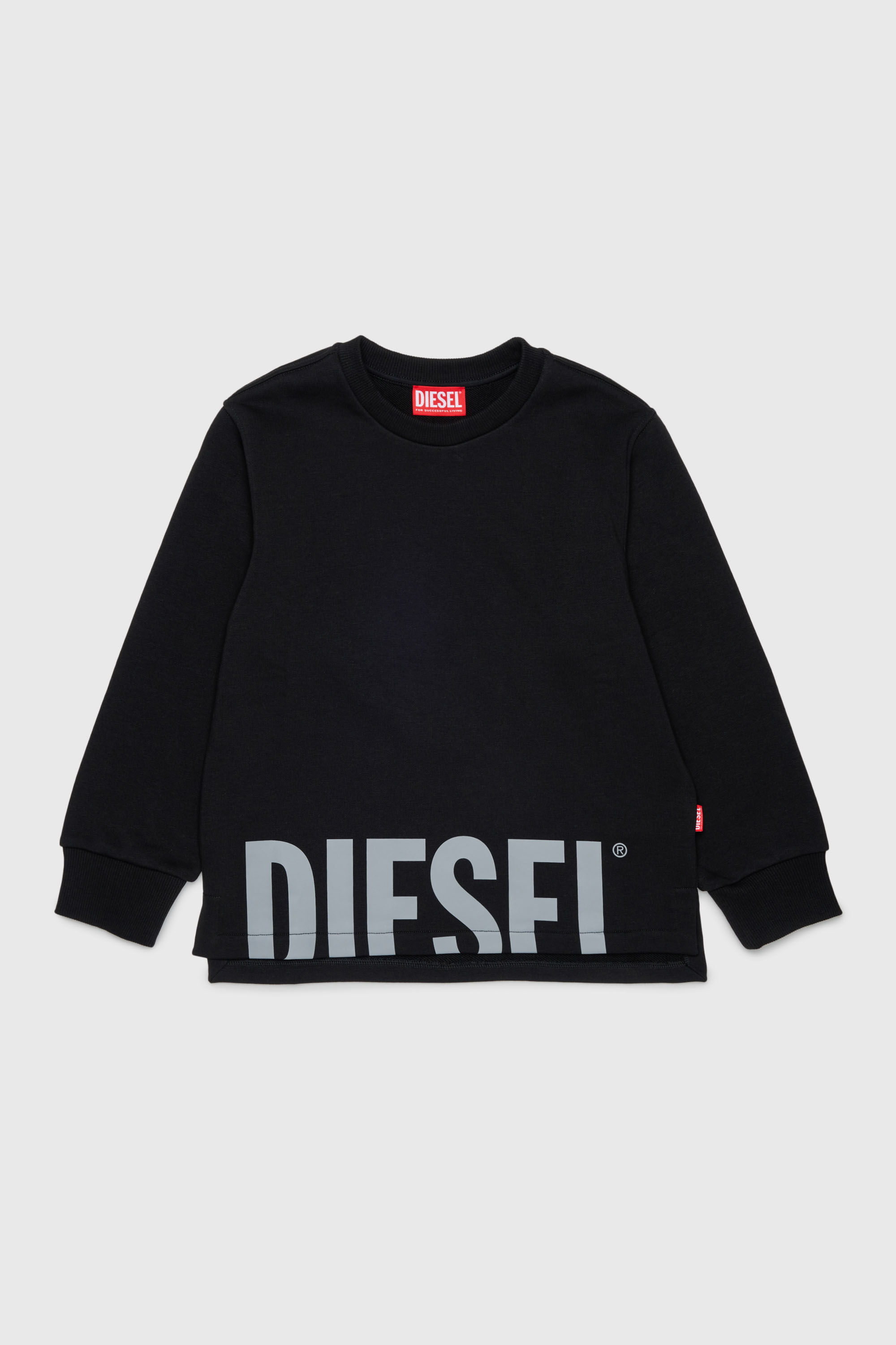 Diesel - SRES OVER, Man's Sweatshirt cut-off logo print in Black - 1