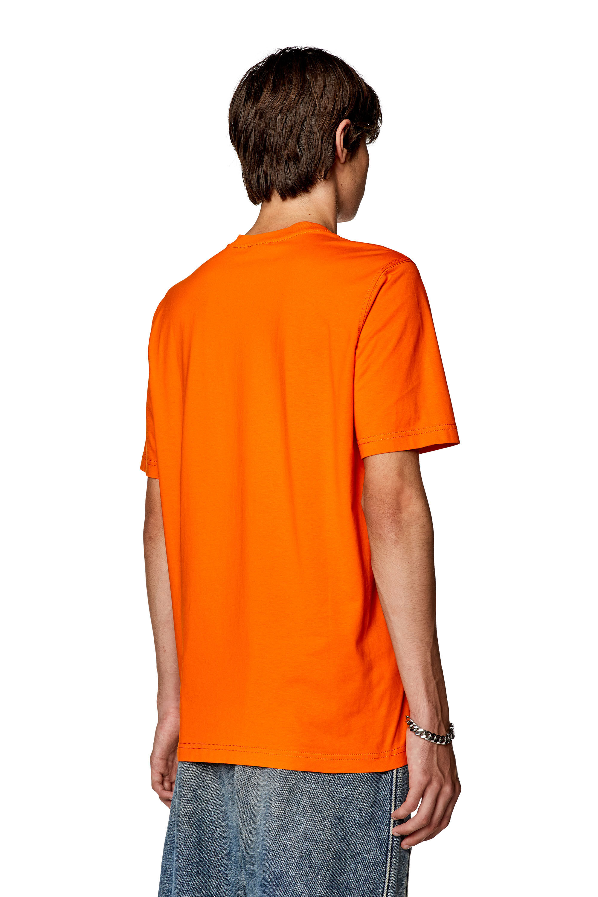 Diesel - T-JUST-L21, Man's T-shirt with Diesel Hardwear print in Orange - 4