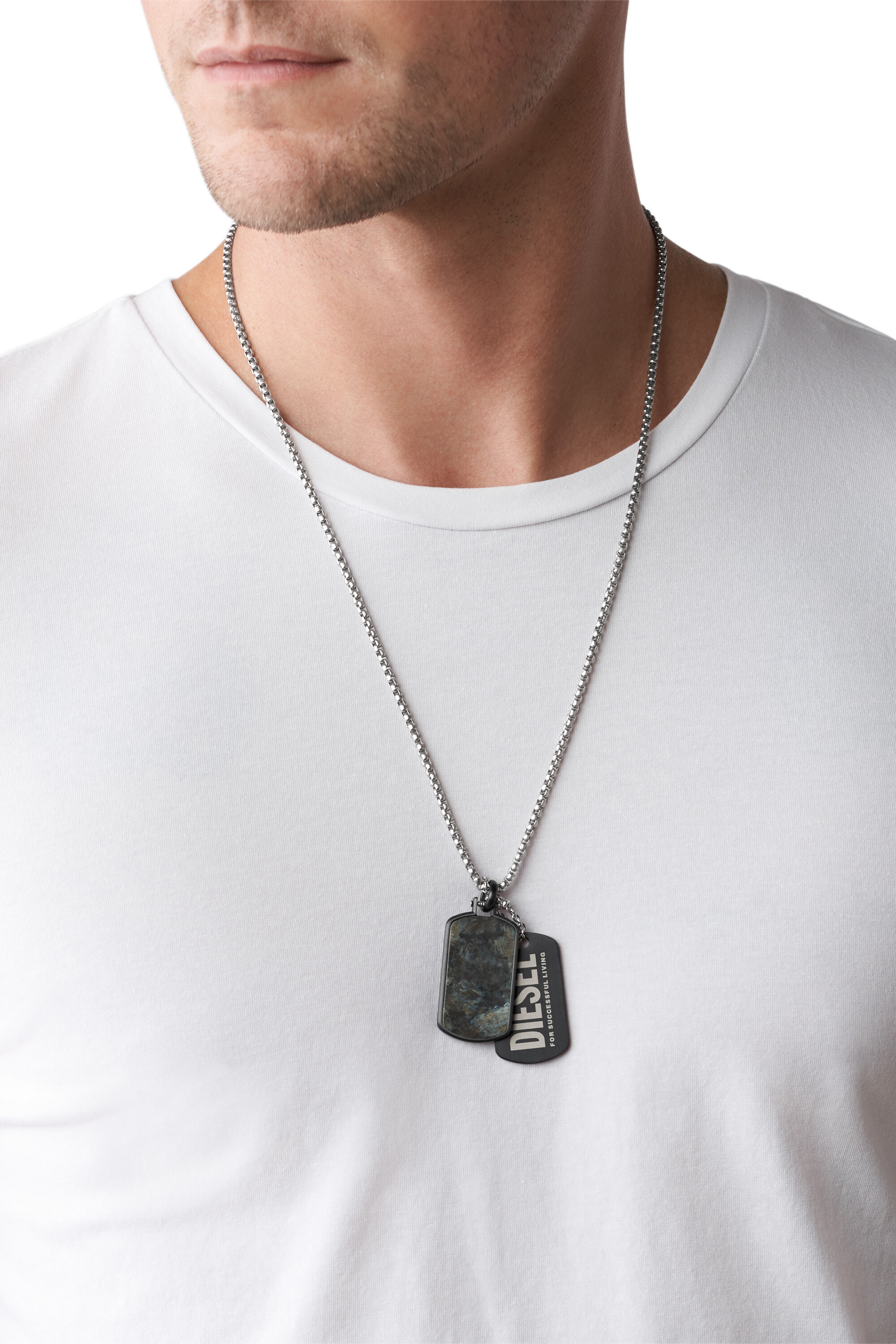 Diesel dog tag best sale necklace