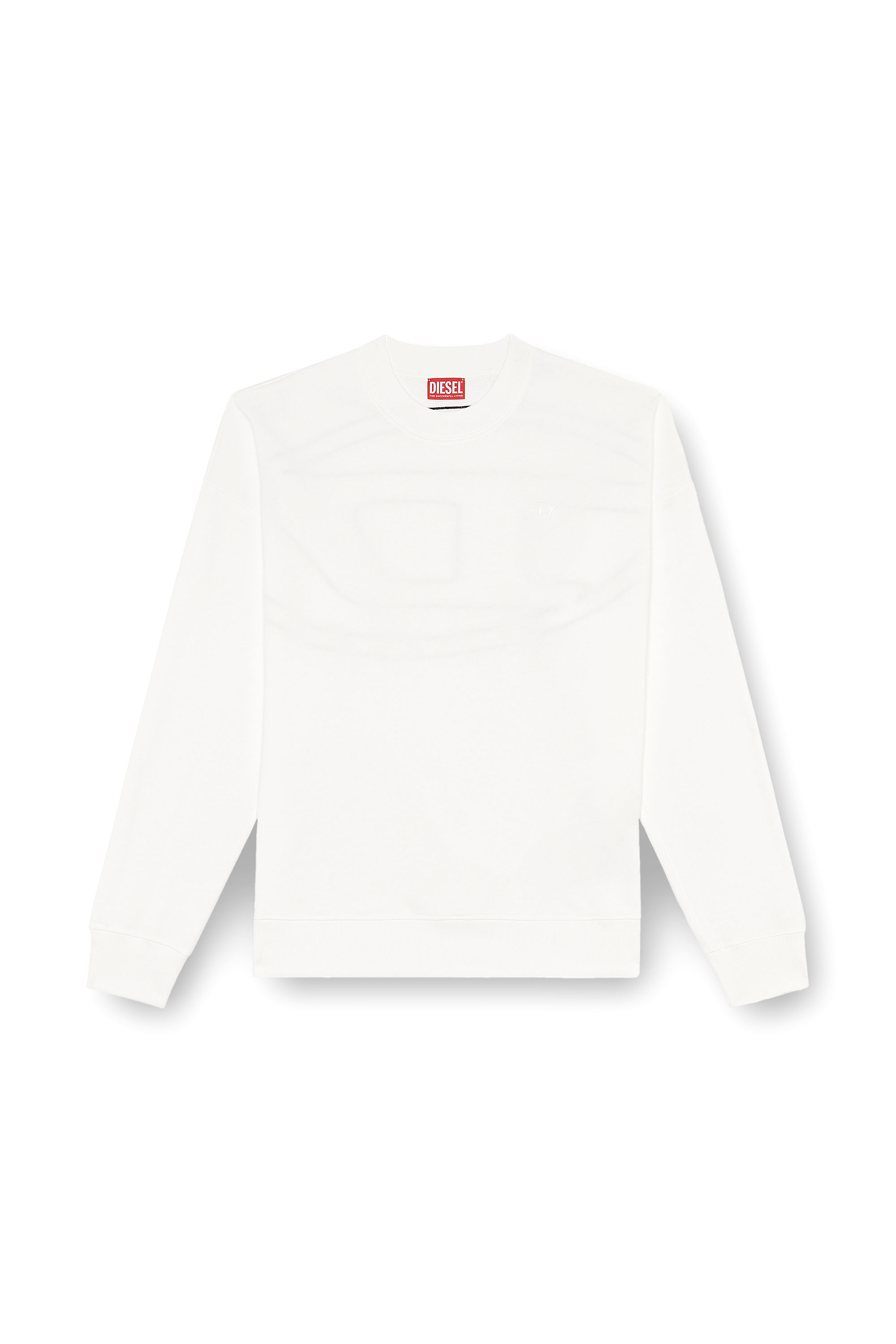 Diesel - S-ROB-MEGOVAL-D, Man's Sweatshirt with logo embroidery in White - 3