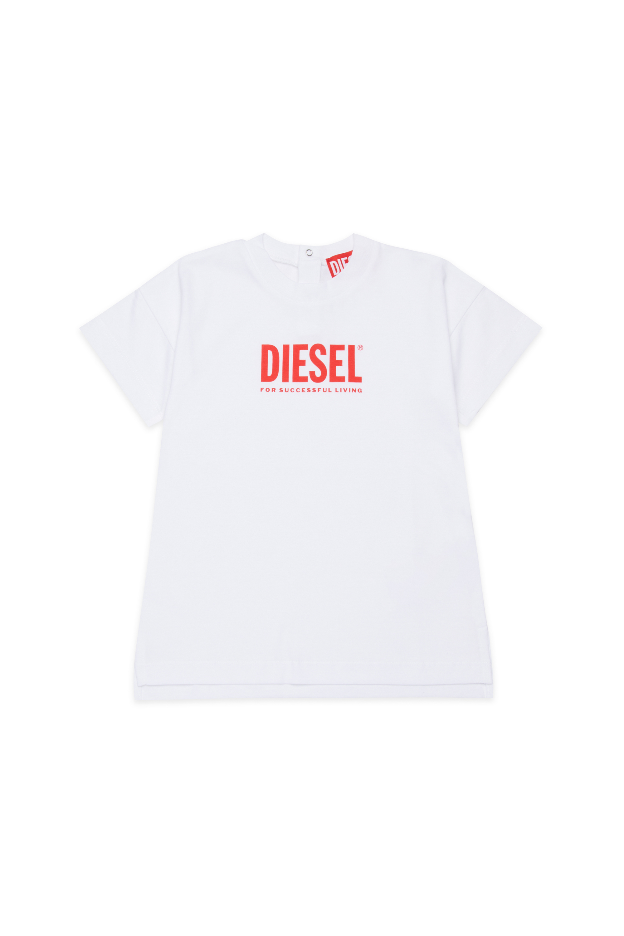 Diesel - MCUZIB, Woman's Cotton T-shirt with logo print in White - 1