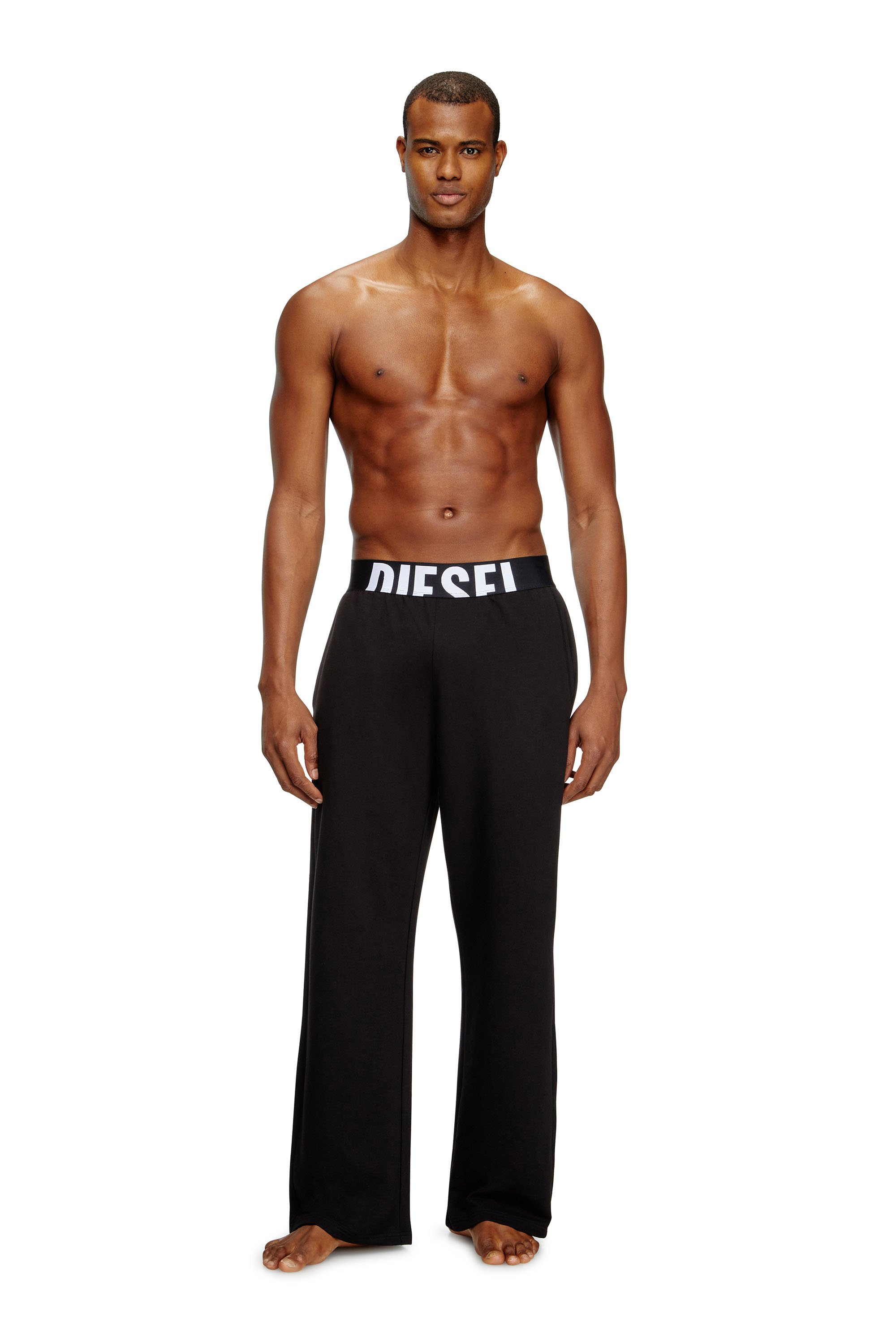 Diesel - NOLAN-D-POP, Man's Pyjama pants with cut-off logo in Black - 1