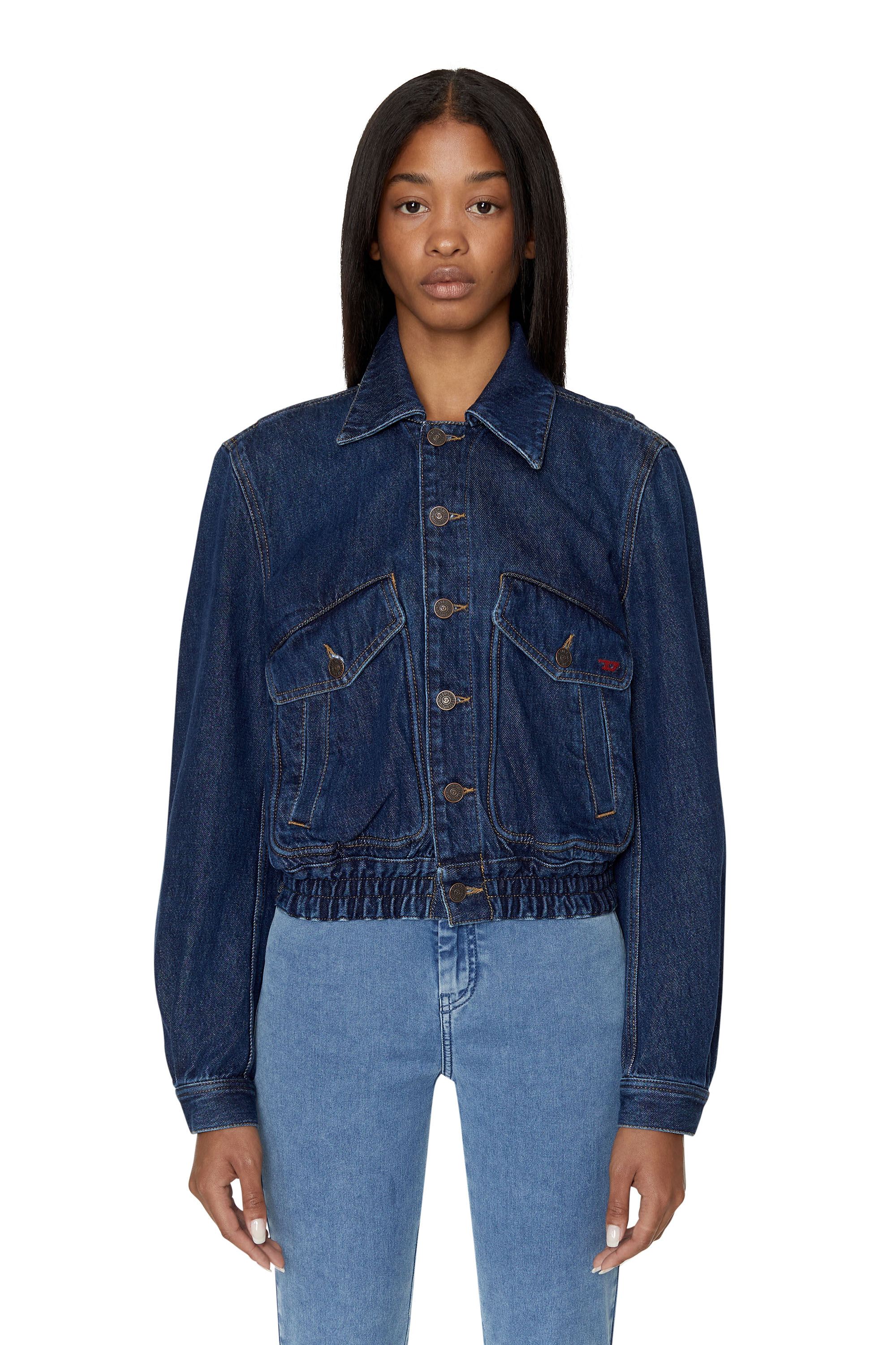 Dark jean jacket on sale women