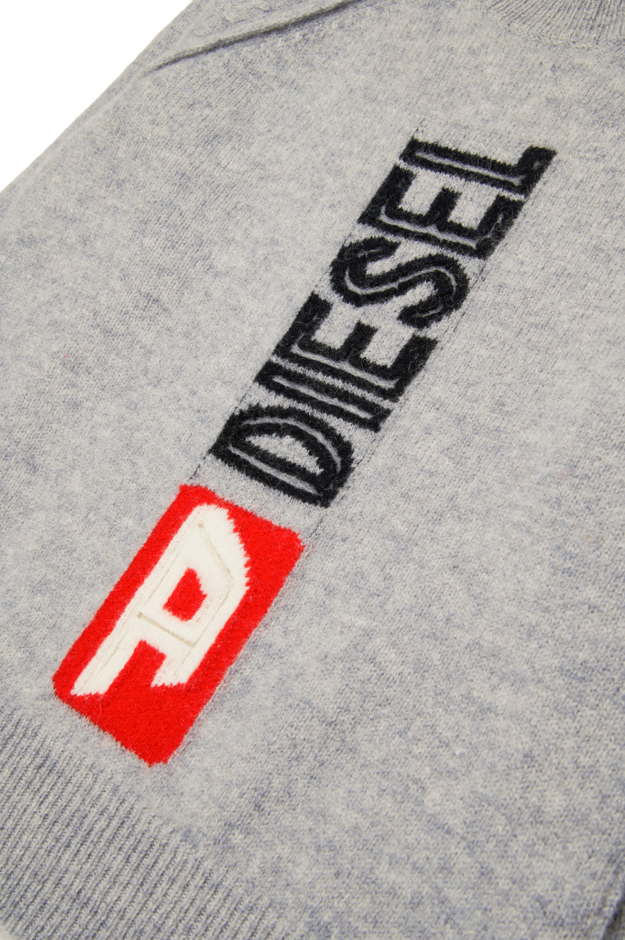 Diesel - KSARIA OVER, Unisex Wool jumper with logo intarsia in Grey - Image 4