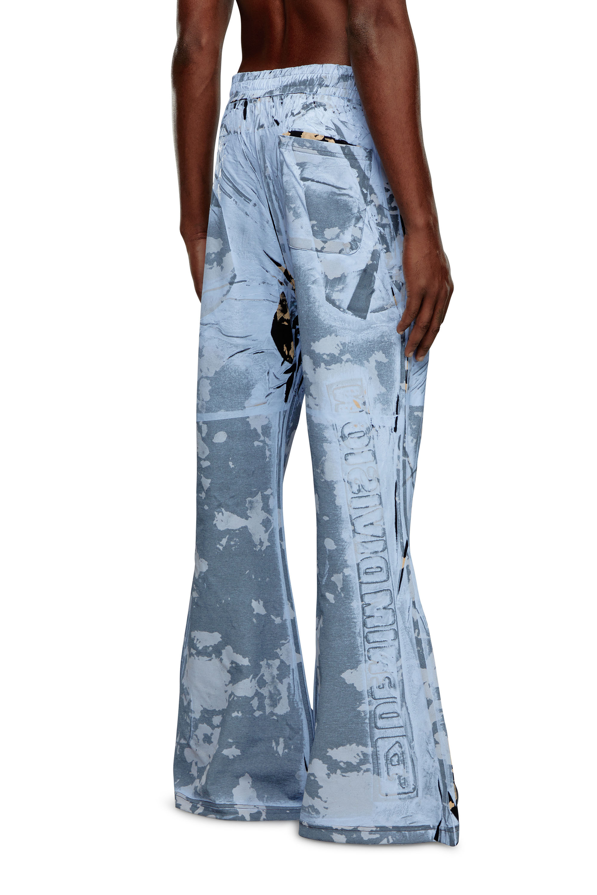 Diesel - P-BELB-P1, Unisex Flared track pants in coated jersey in Blue - Image 2