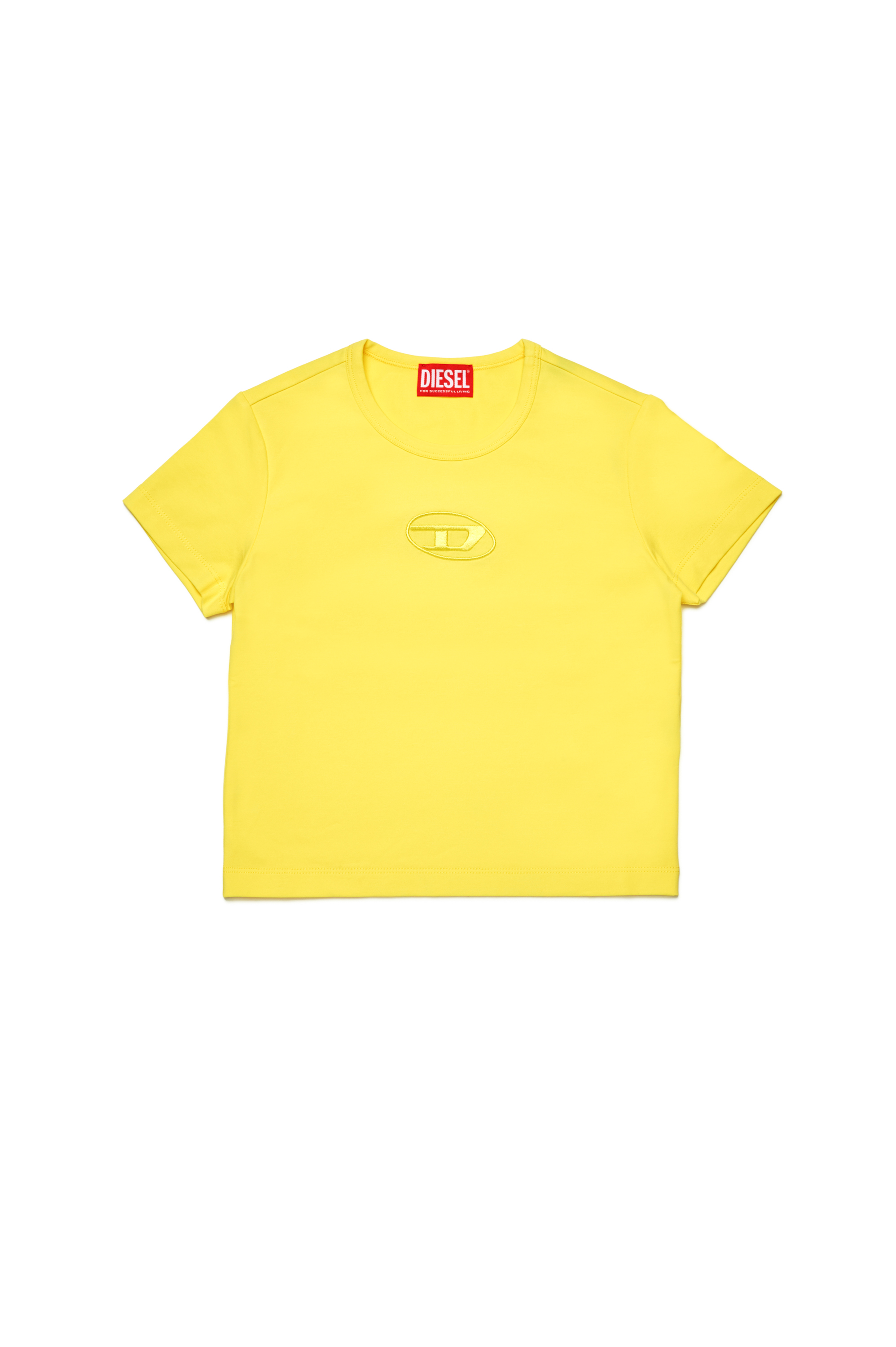 Diesel - TANGIEX, Woman's T-shirt with tonal Oval D embroidery in Yellow - 1