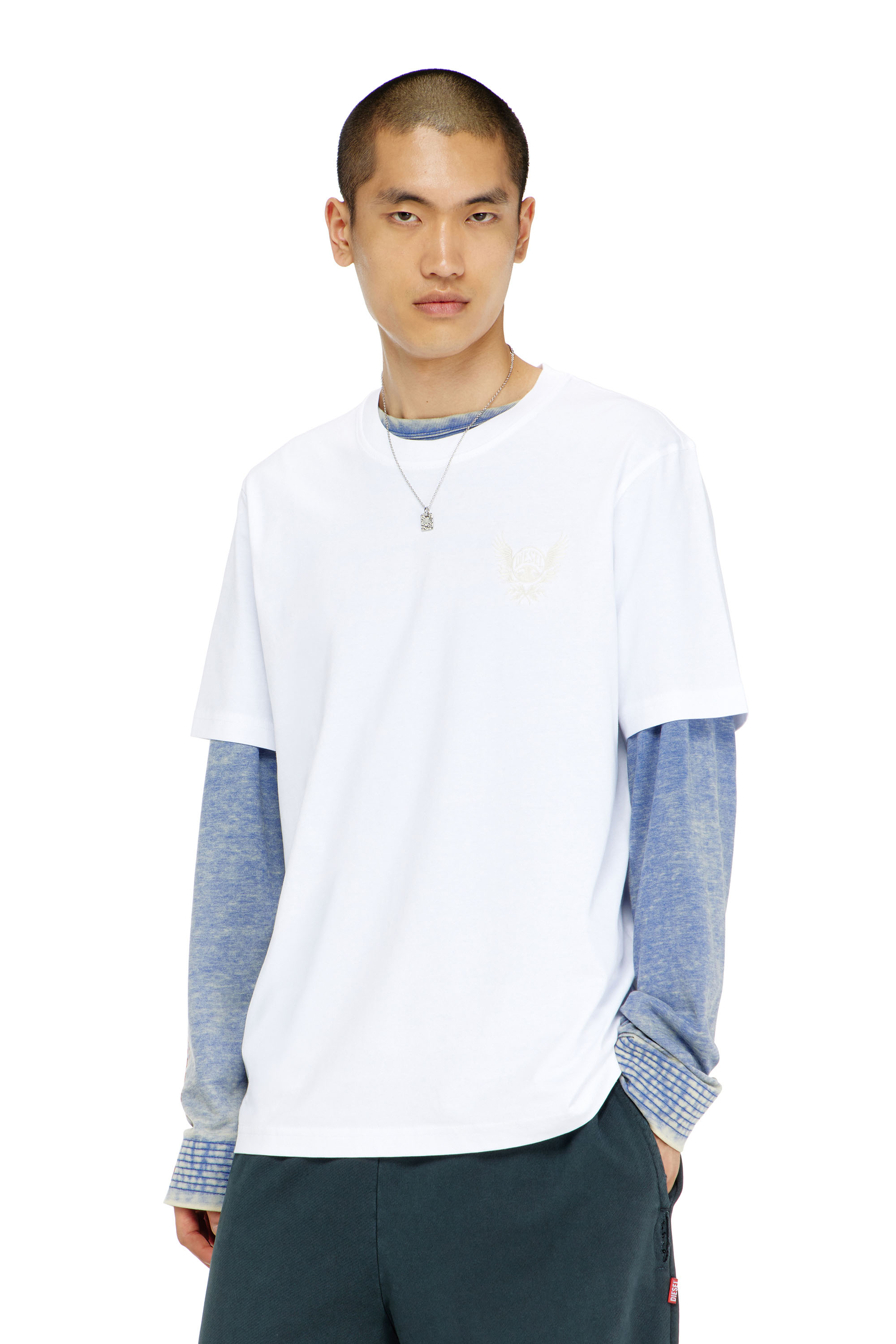 Diesel - T-ADJUST-AA8, Man's Cotton T-shirt with chest logo motif in White - 1