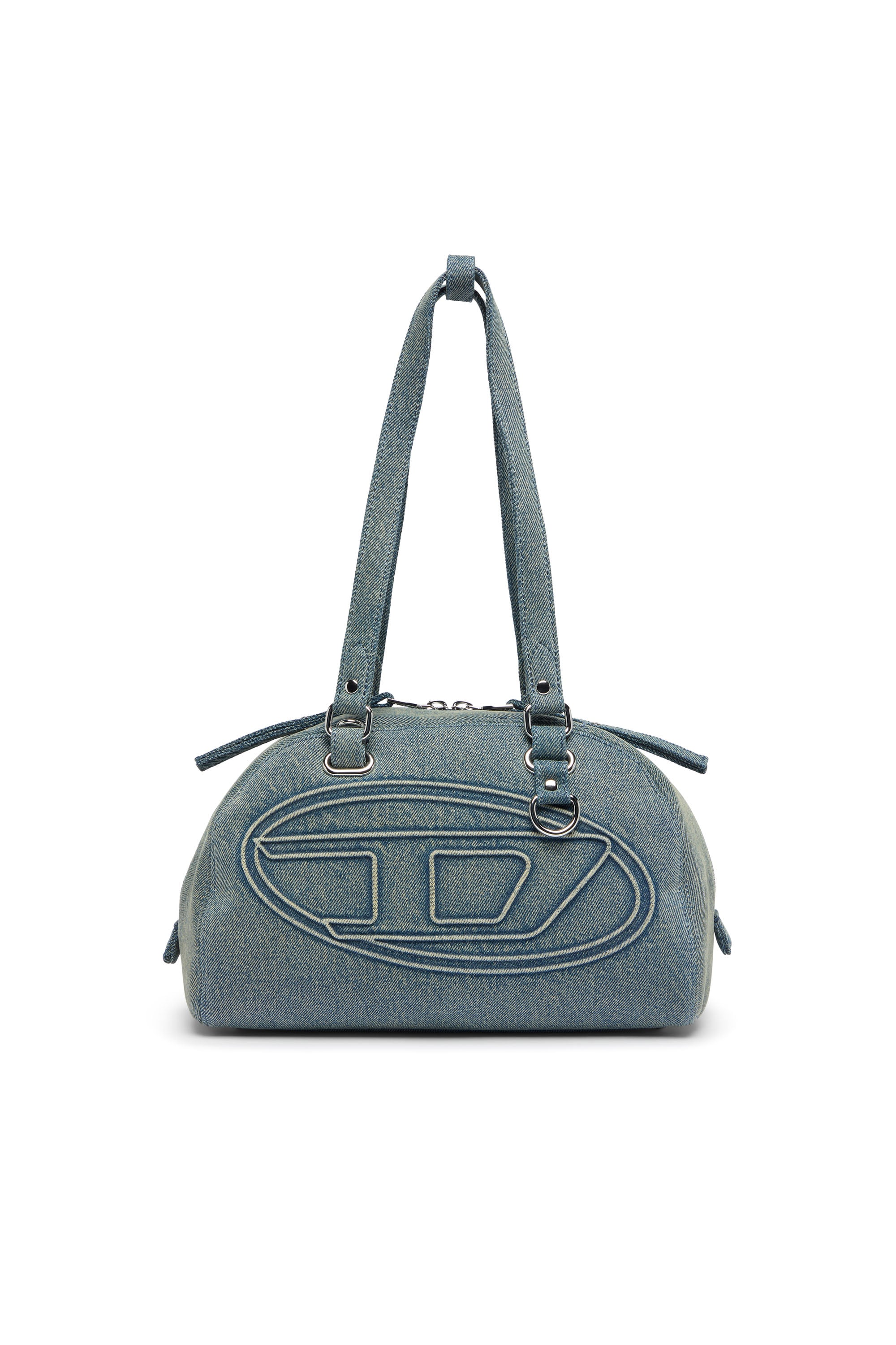 Diesel - 1DR DOME SOFT SHOULDER, Unisex's 1DR Dome-Shoulder bag in denim with Oval D logo in Light Blue - 1