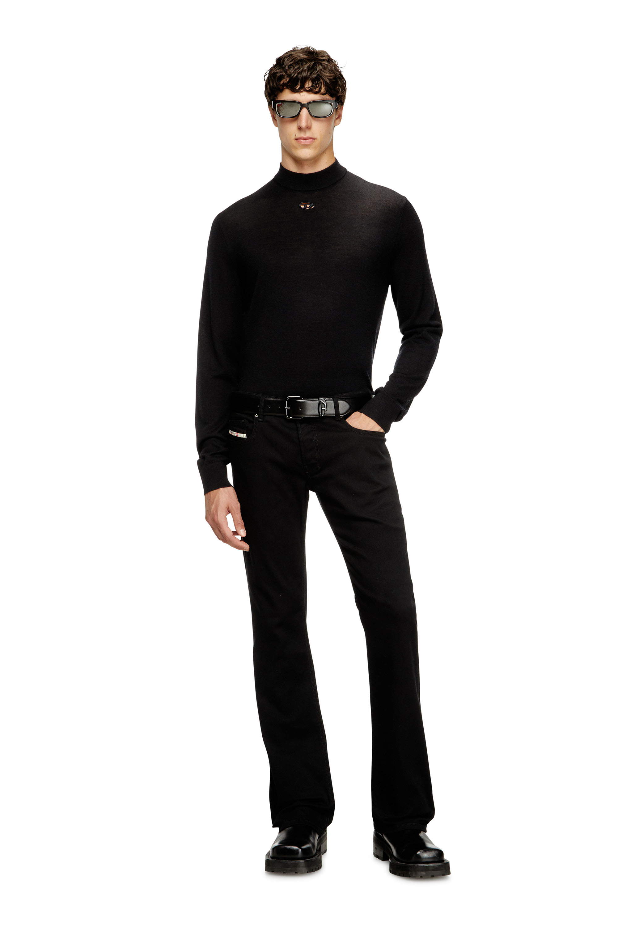 Diesel - K-GIL, Man's Wool turtleneck jumper in Black - 1