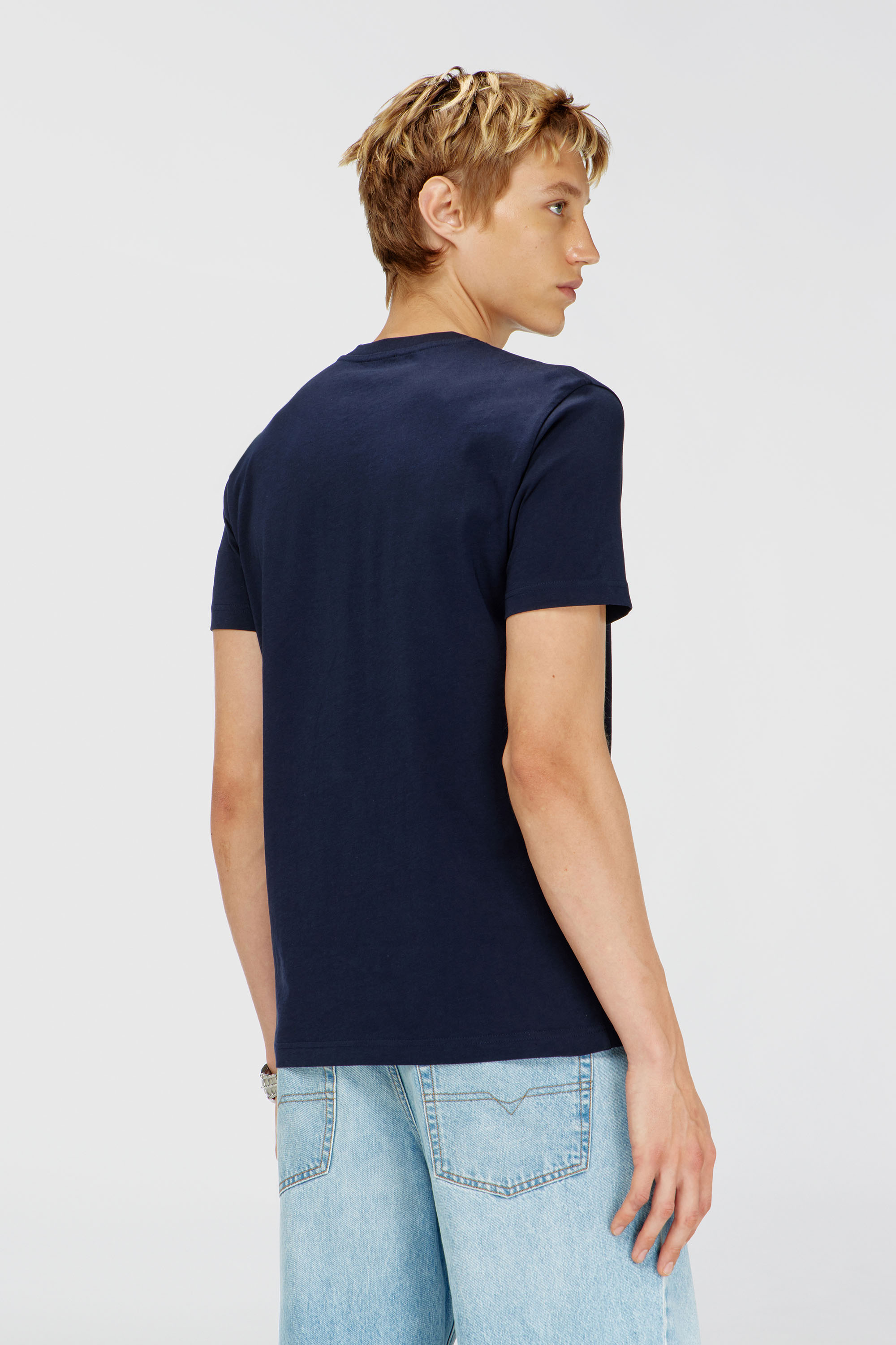 Diesel - T-DIEGO-T92, Man's Cotton T-shirt with Oval D logo in Navy Blue - 4