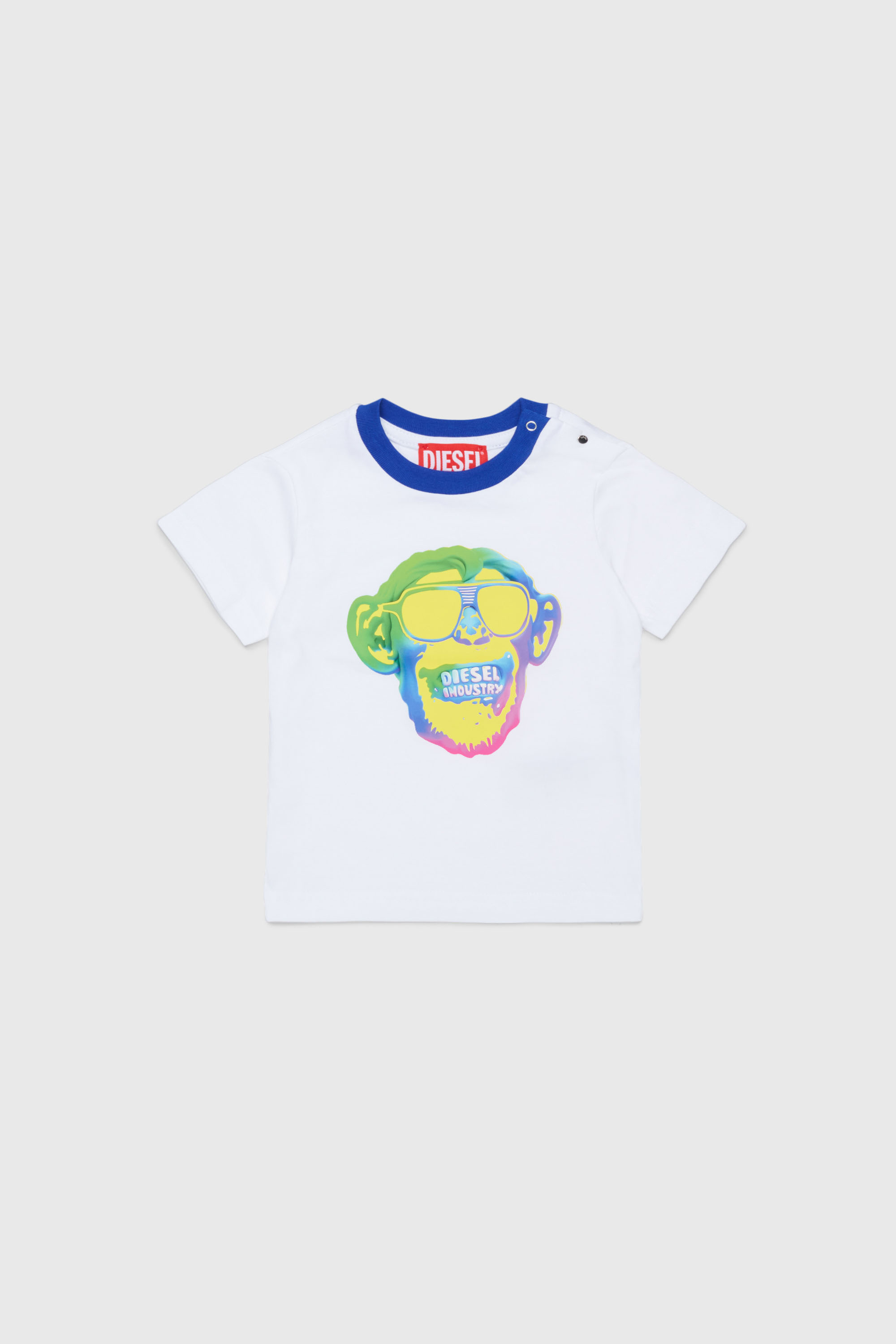 Diesel - TOKEYB, Man's Cotton T-shirt with monkey print in White - 1