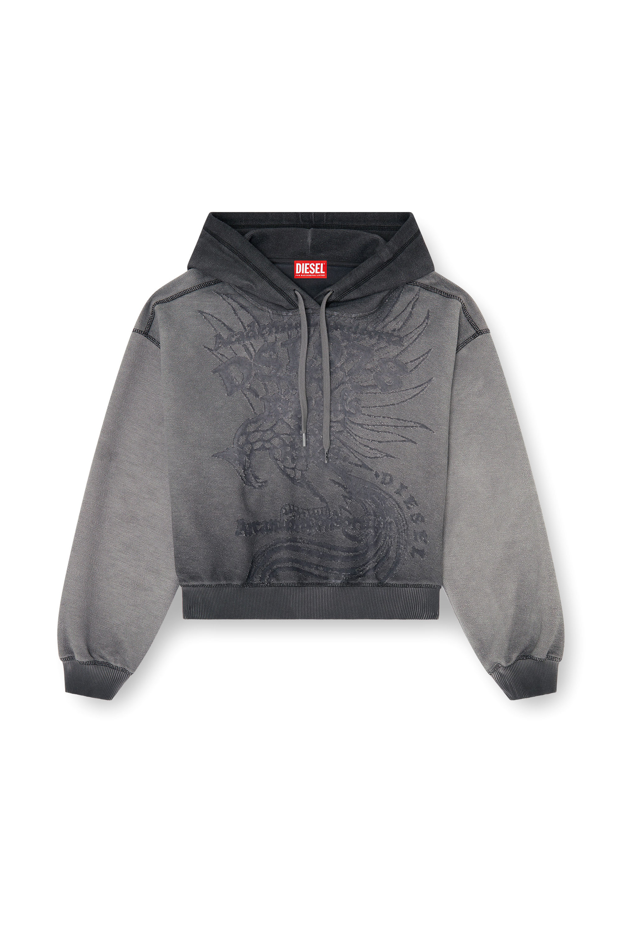 Diesel - F-SUNNY-HOOD, Woman's Hoodie with d&eacute;vor&eacute; print in null - 3