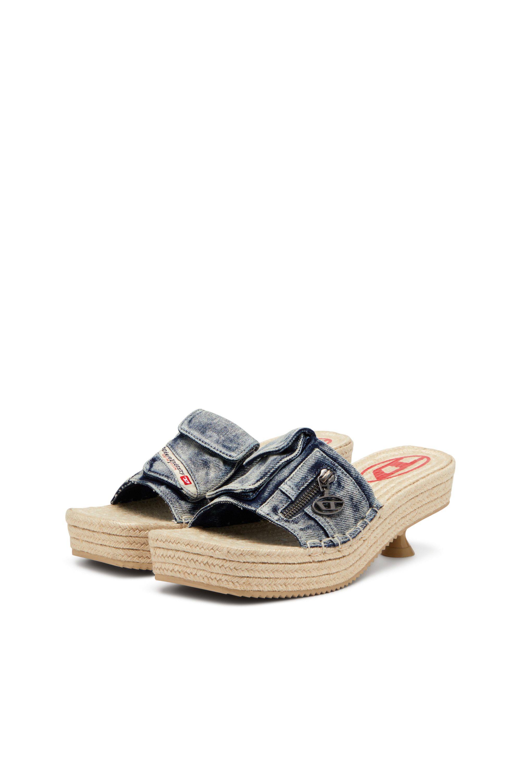 Diesel - D-IBIZA 40 PCK, Woman's Heeled platform espadrilles in denim in Blue - 8