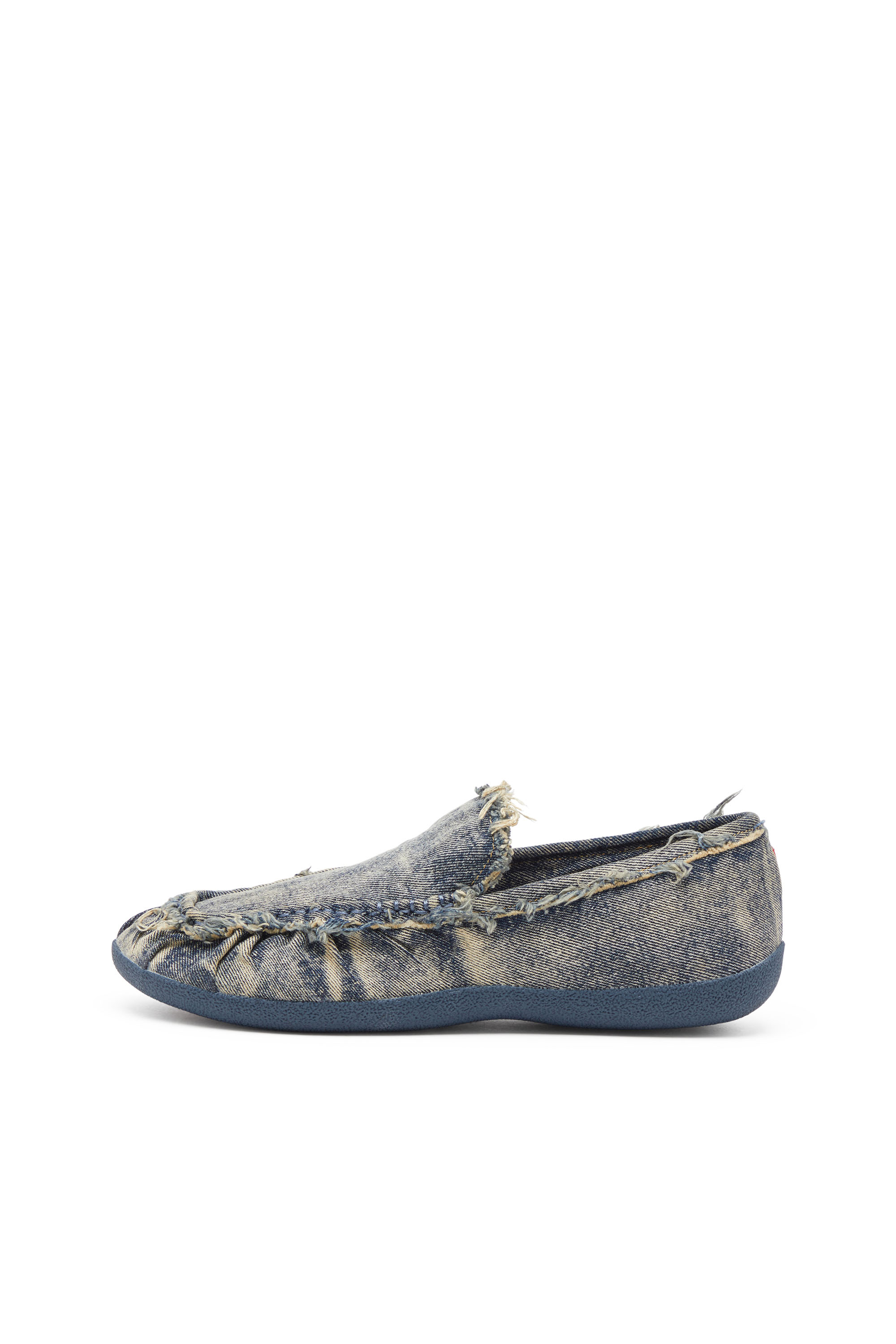 Diesel - D-SHOCK MOC, Man's D-Shock-Distressed denim loafers in Blue - 3