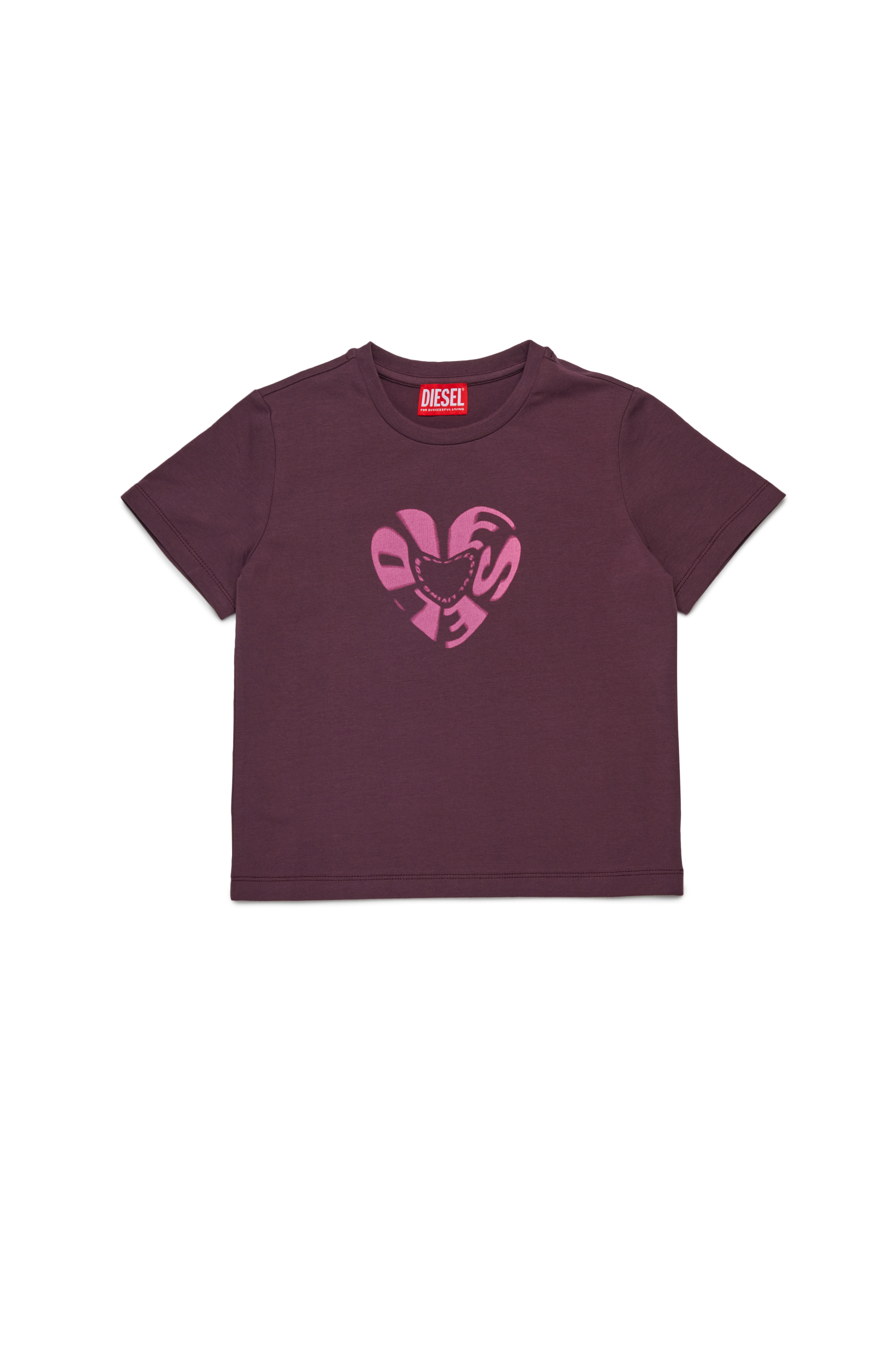 Diesel - TIPRID, Woman's Cotton T-shirt with graphic print in Dark Violet - 1