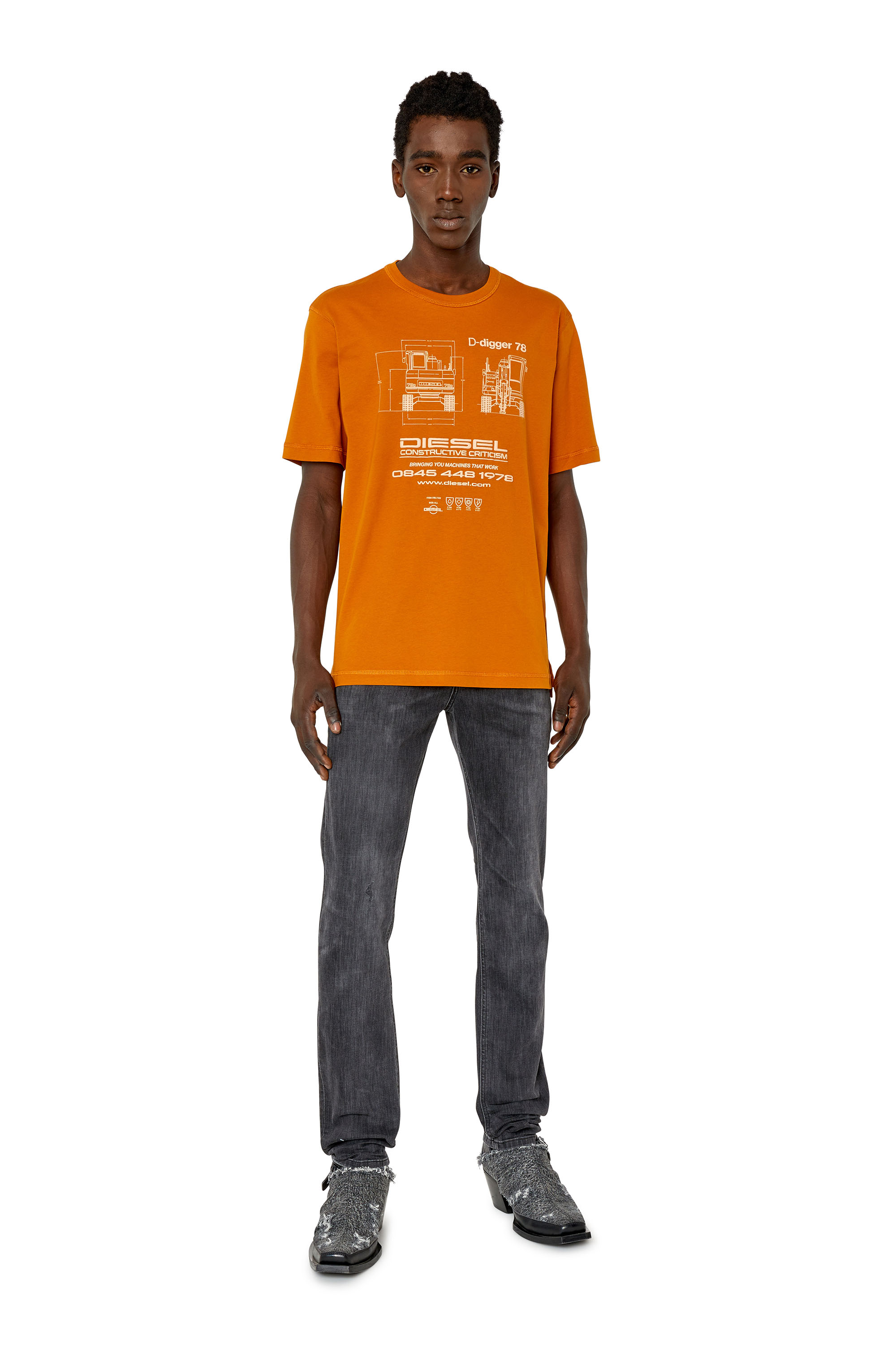 Diesel - T-JUST-SLITS-G1, Orange - Image 2