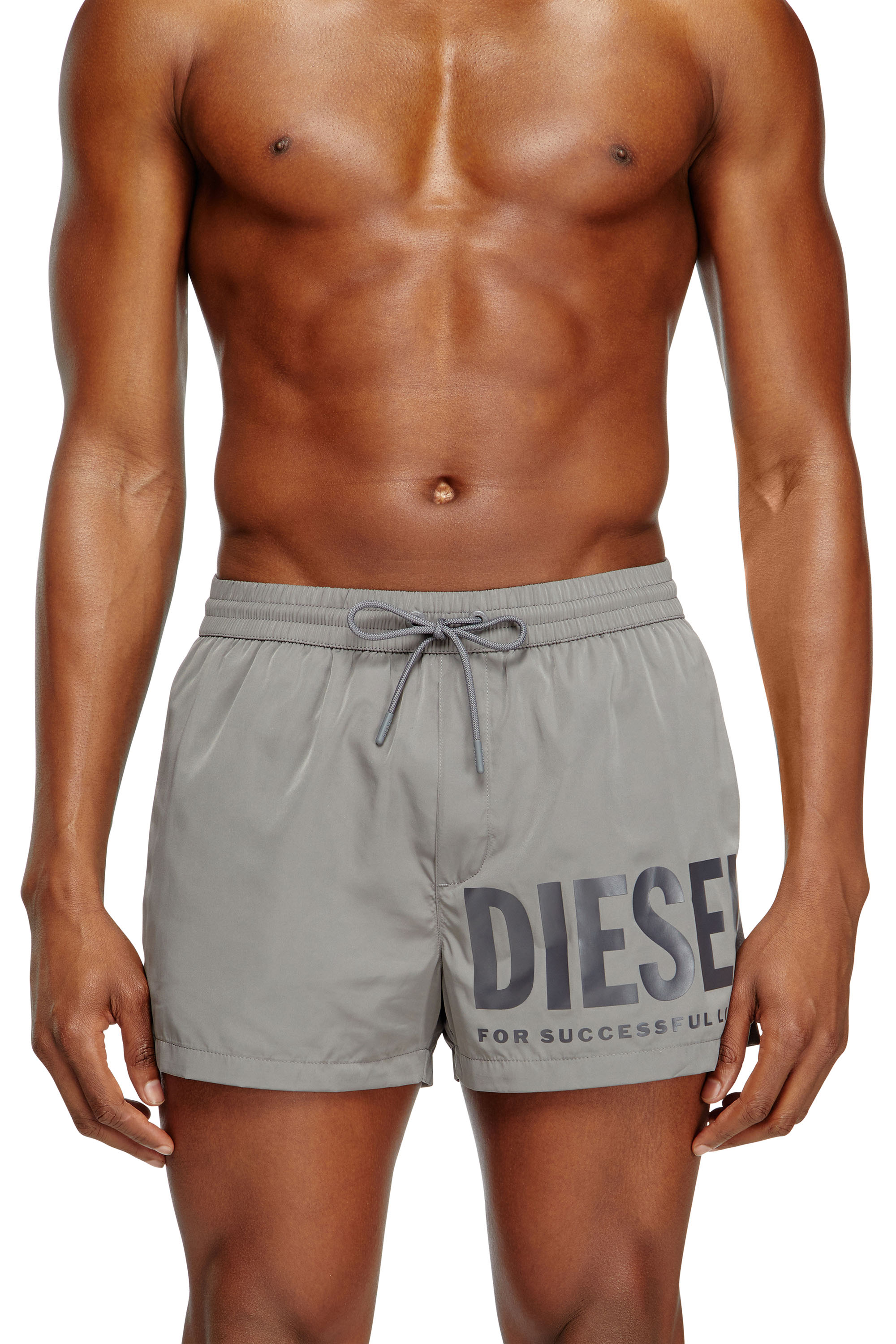 Diesel - MARIO-34-D-CORE, Man's Swim shorts with logo print in Grey - 2