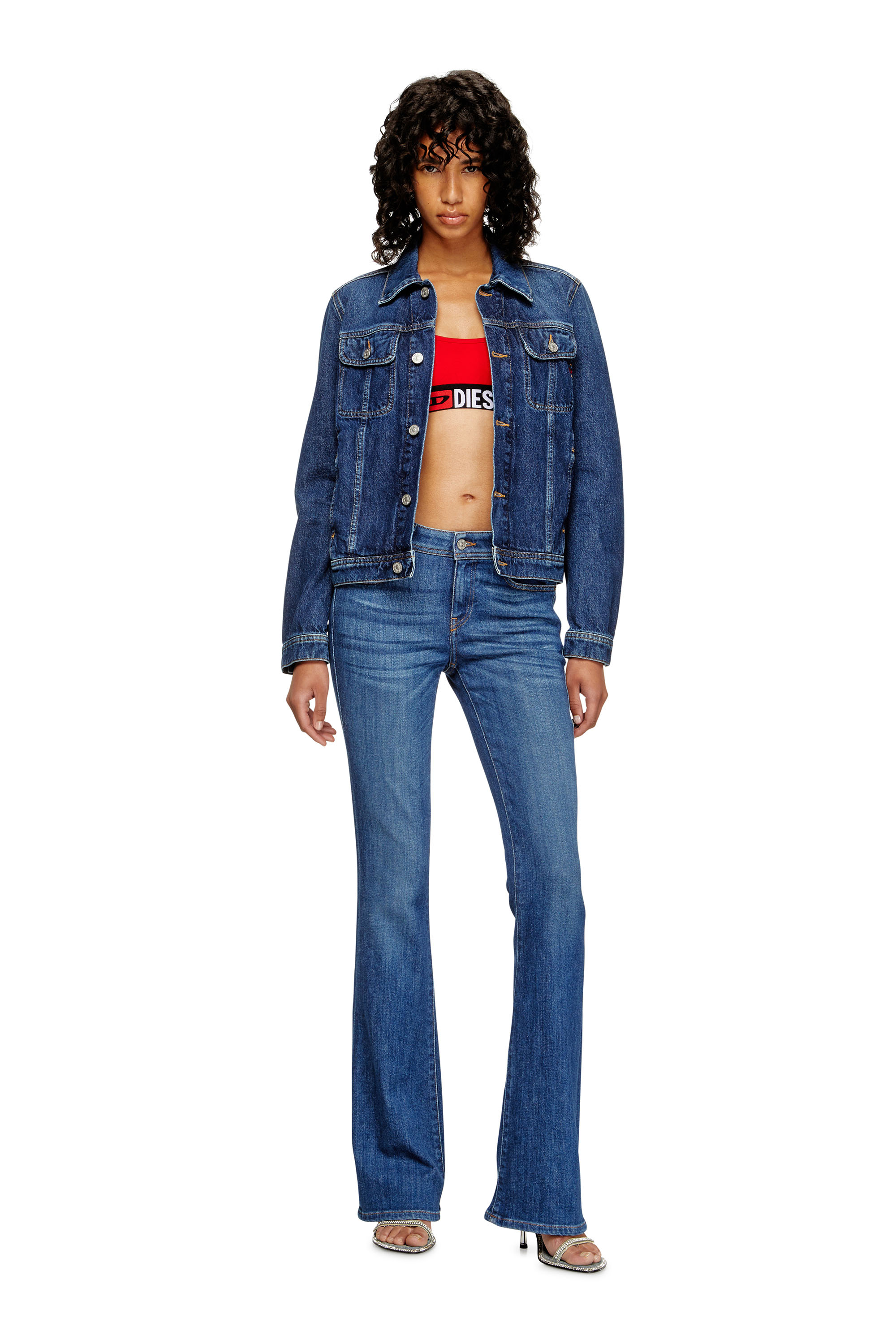 Diesel - UFSB-ORIBA, Woman's Bralette with logo band in Red - 6