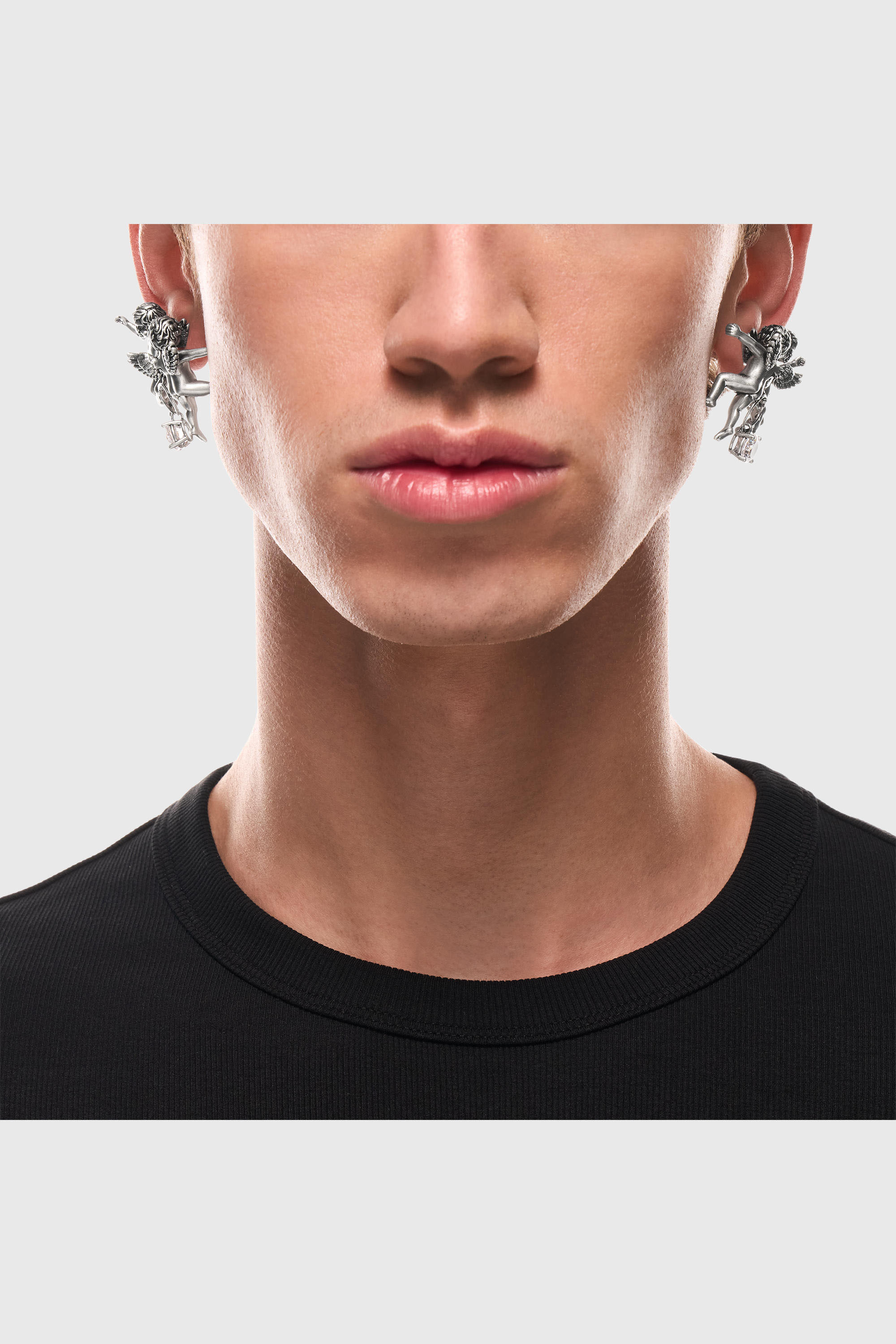 Diesel - DX1753040, Unisex's Silver-tone angel drop earrings in Silver - 5