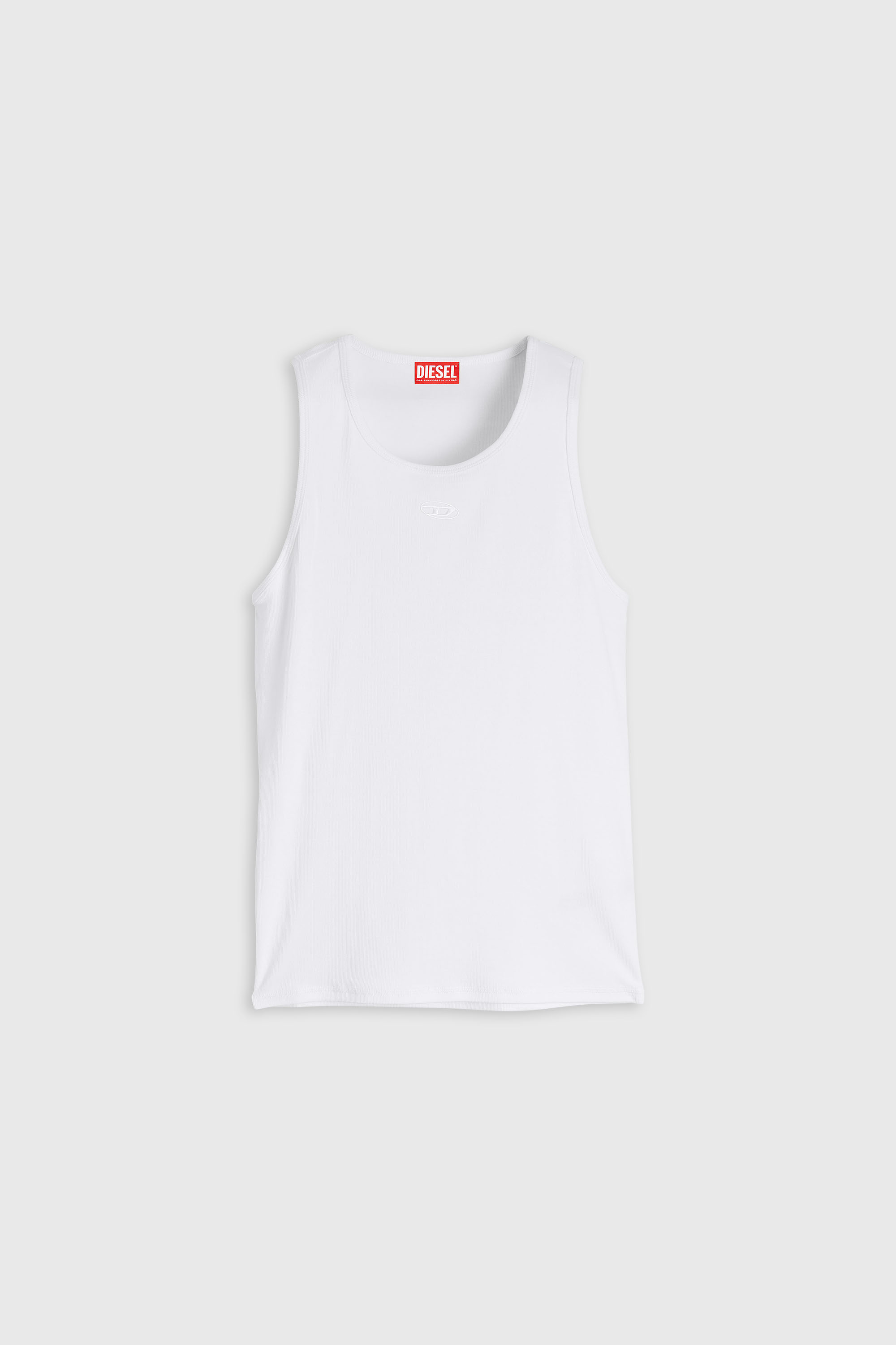 Diesel - T-ARM-LKDS, Man's Tank top in ribbed jersey with Oval D embroidery in White - 2