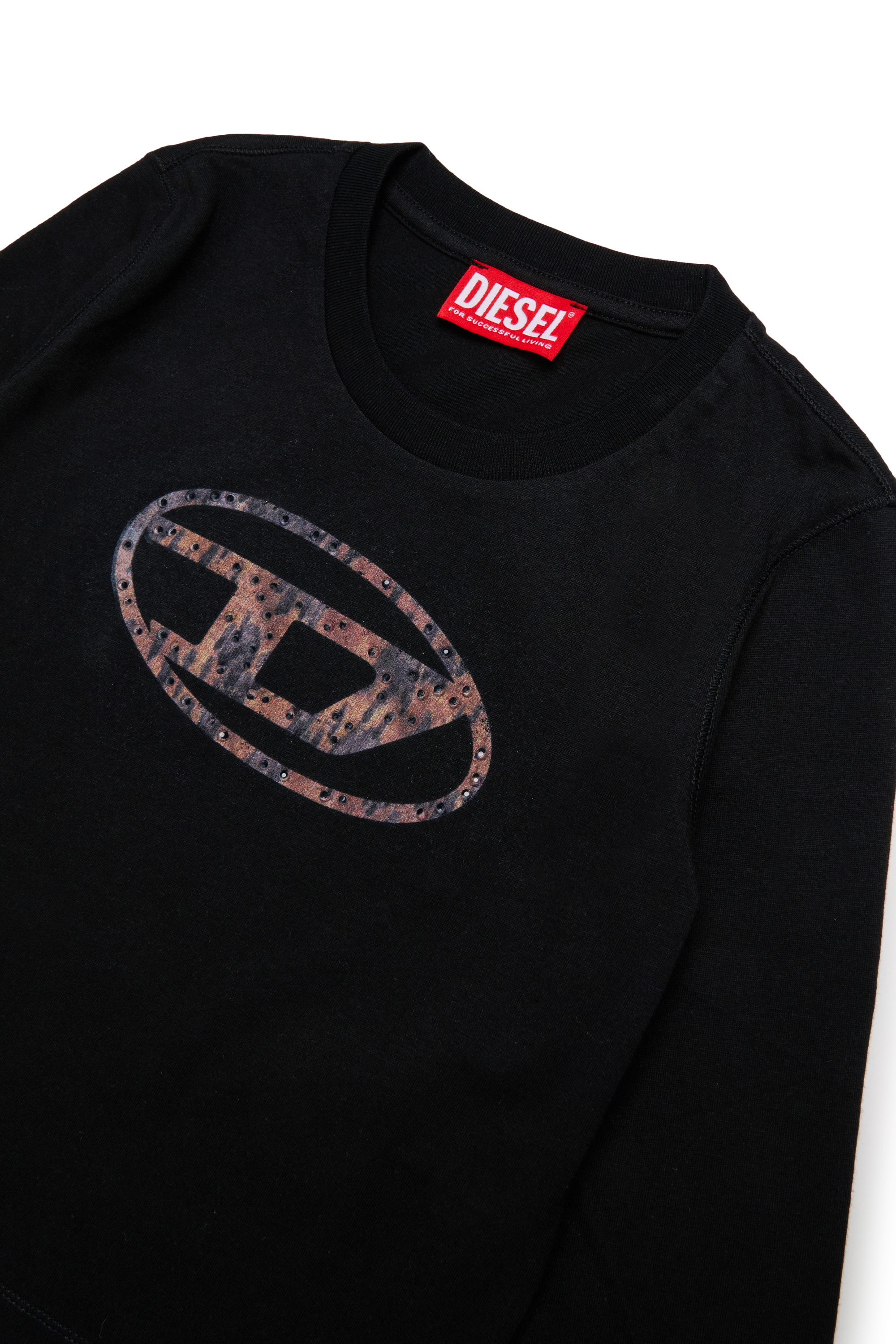 Diesel - TDOLSY, Woman's Long-sleeve cotton t-shirt in Black - 3