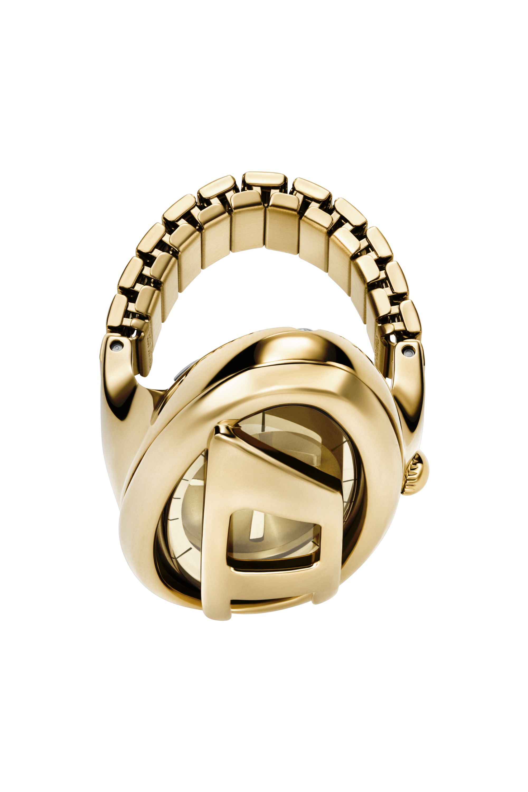 Diesel - DZ5626 WATCH, Woman's D-Era gold-tone stainless steel ring watch in Gold - 3