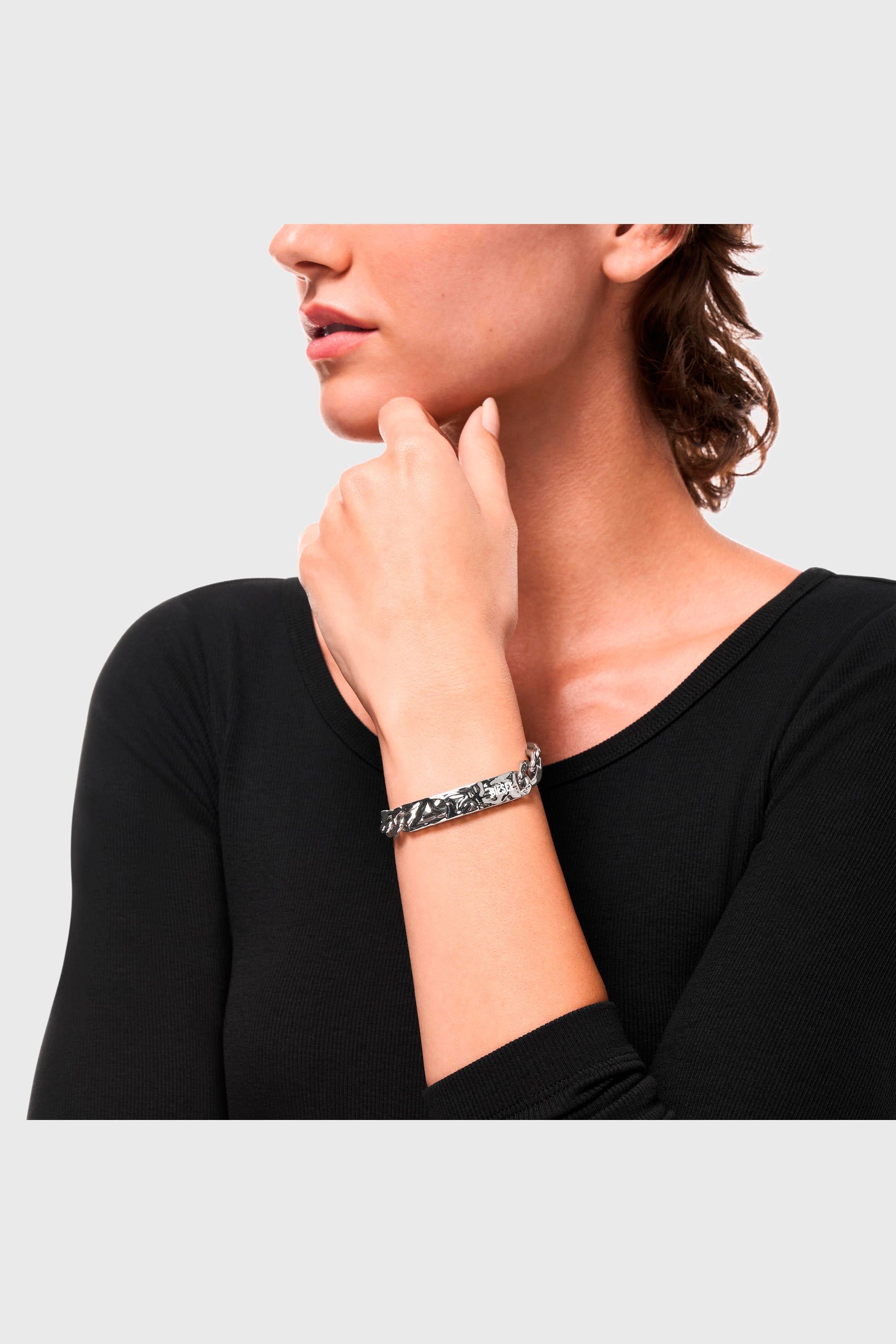 Diesel - DX1732040, Unisex's Stainless Steel ID Bracelet in Silver - 5