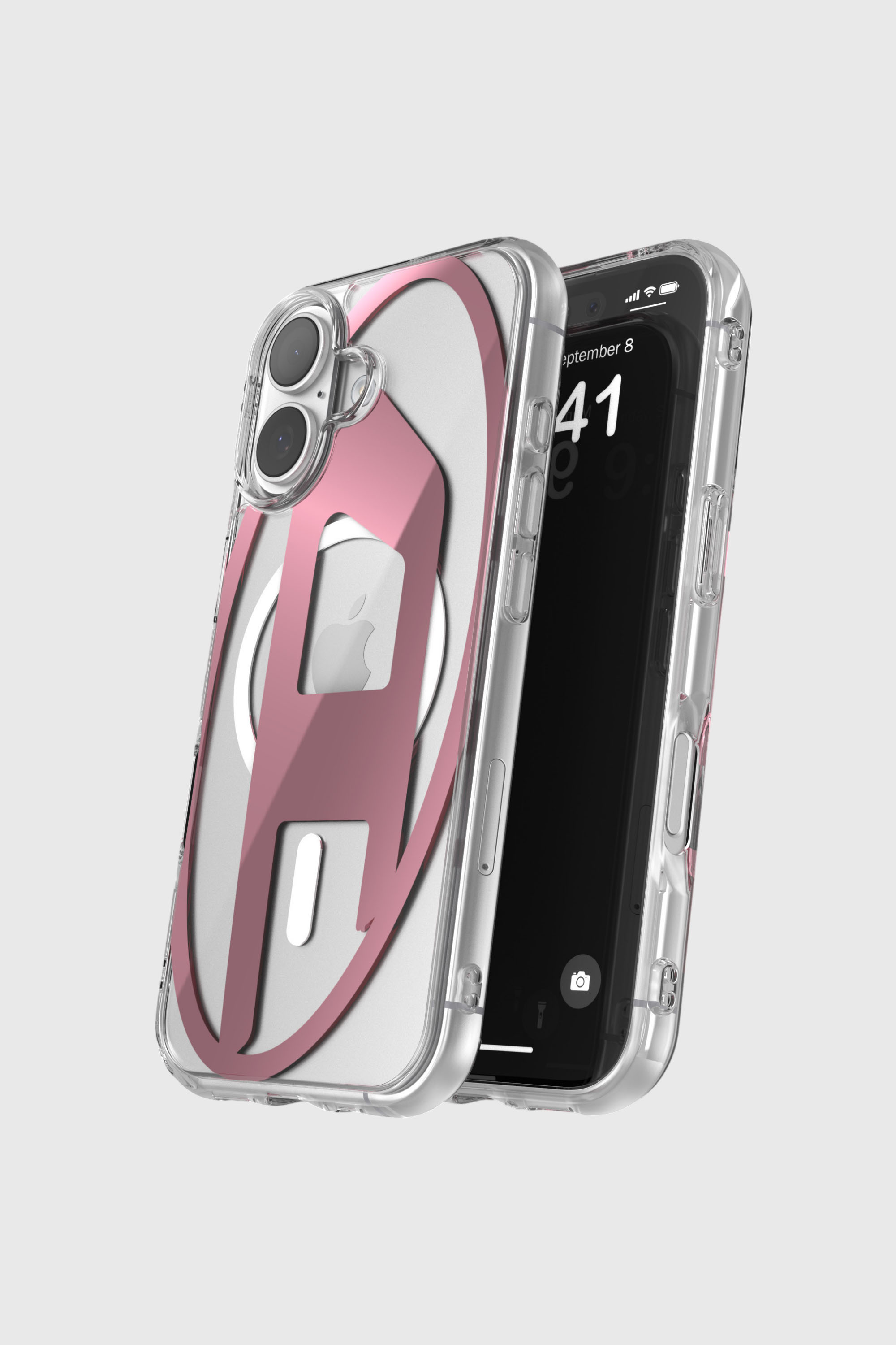 Diesel - 60419 AOP CASE, Unisex's Oval D metallic case with magsafe for iPhone 17 in Pink - 4