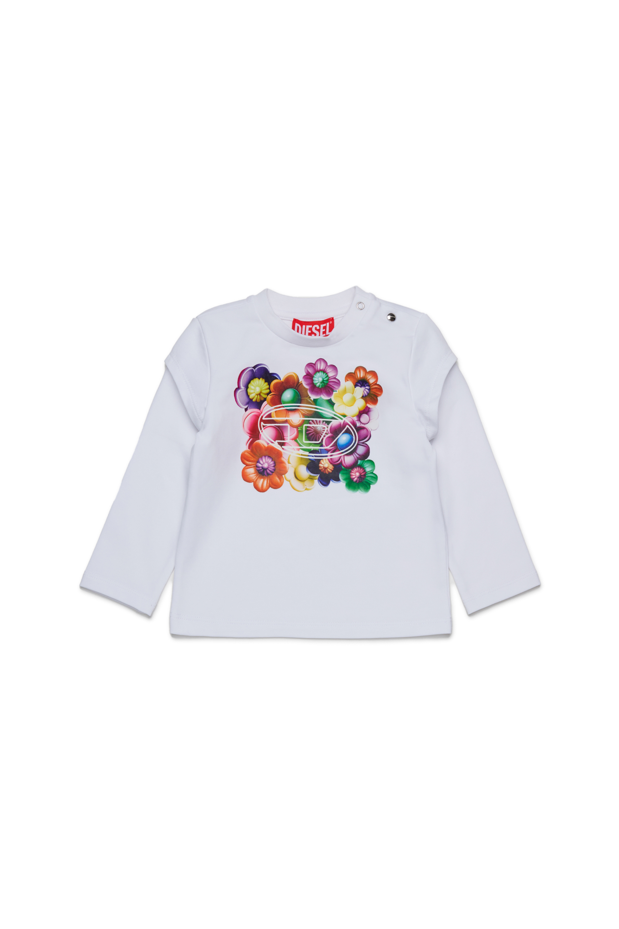 Diesel - TESBIB, Woman's Cotton T-shirt with graphic print in White - 1