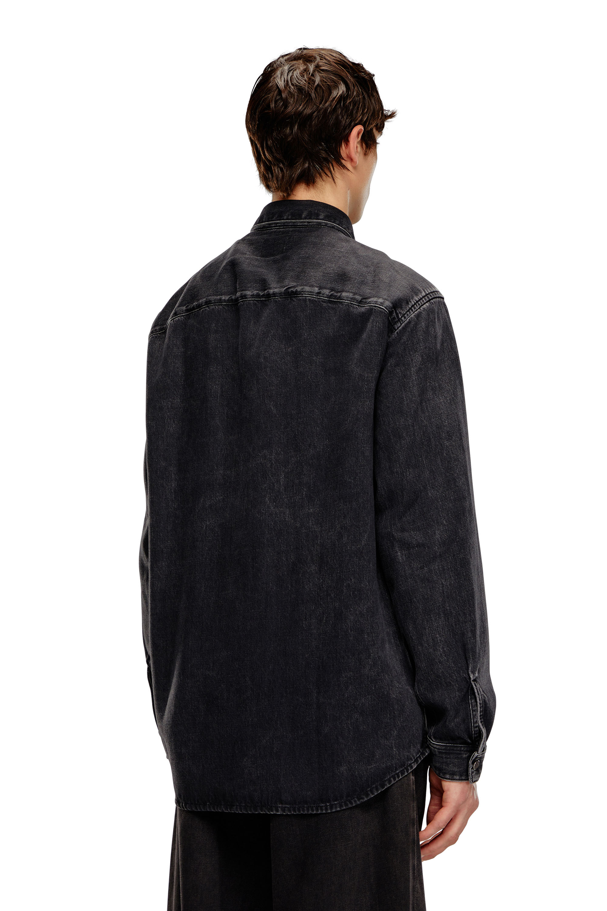 Diesel - D-SIMPLY, Man's Shirt in Tencel denim in Black - 4