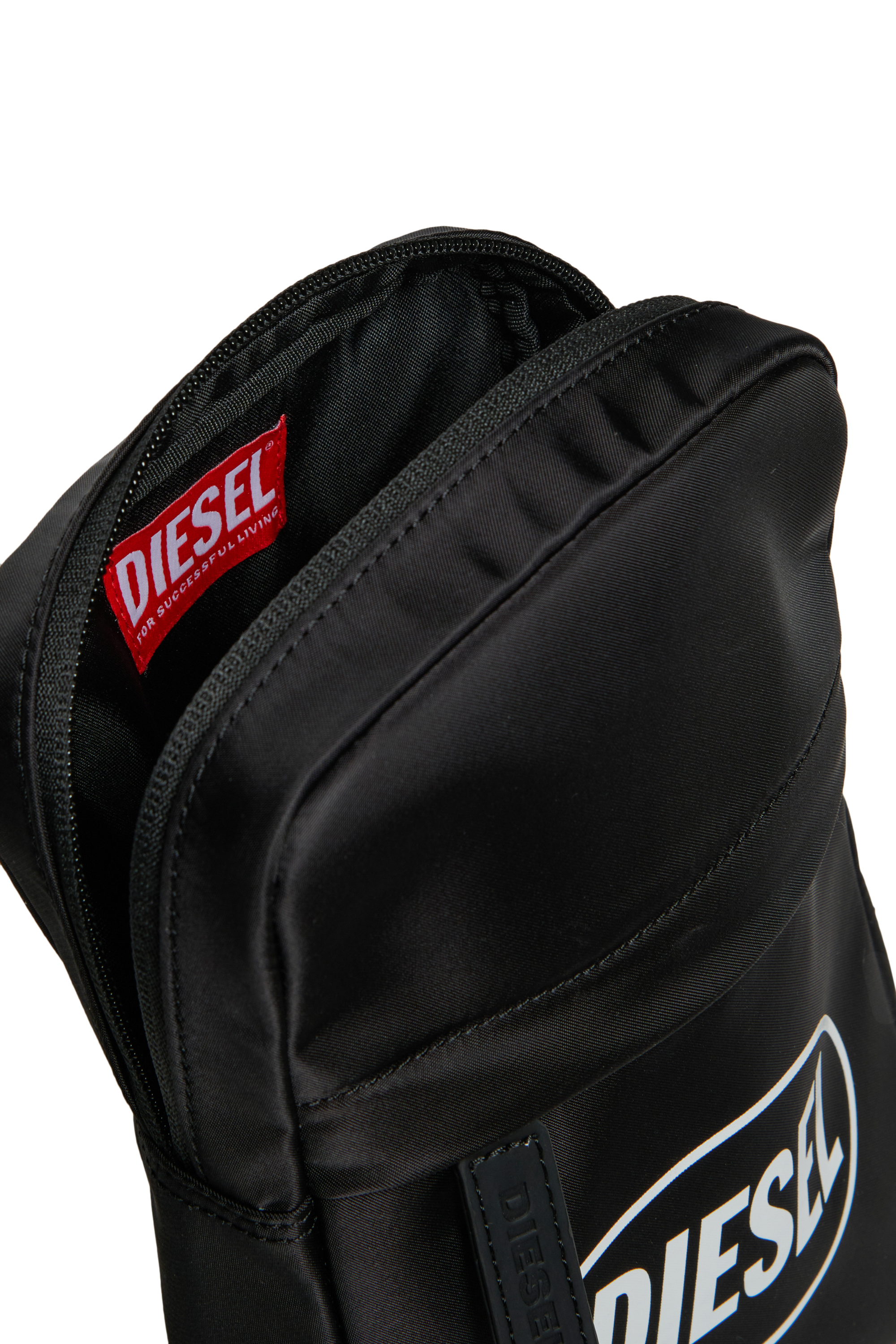 Diesel - WARREN, Man's WARREN Nylon bag with logo print in Black - 5