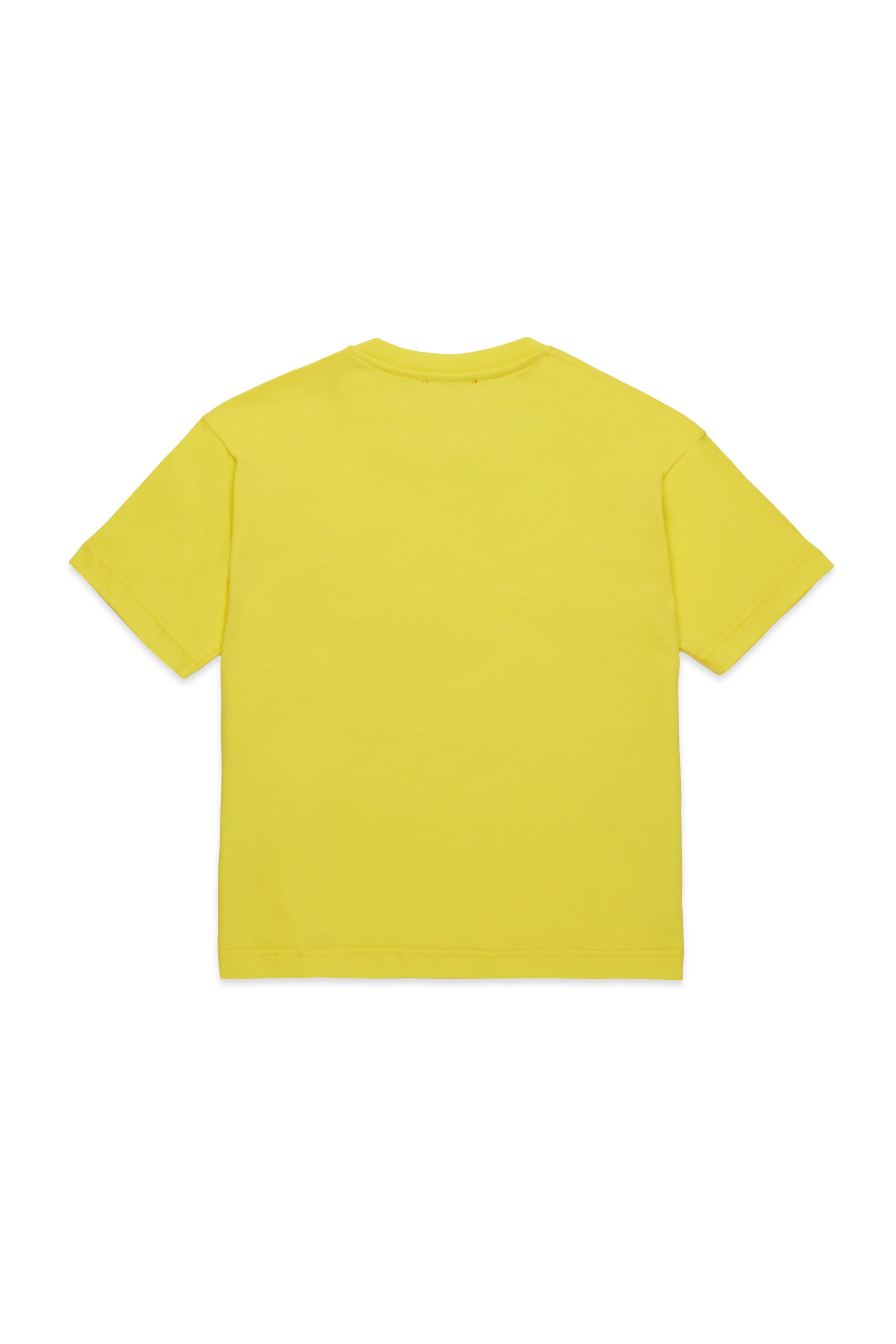 Diesel - TMARCUS OVER, Man's T-shirt with metallic Oval D in Yellow - 2