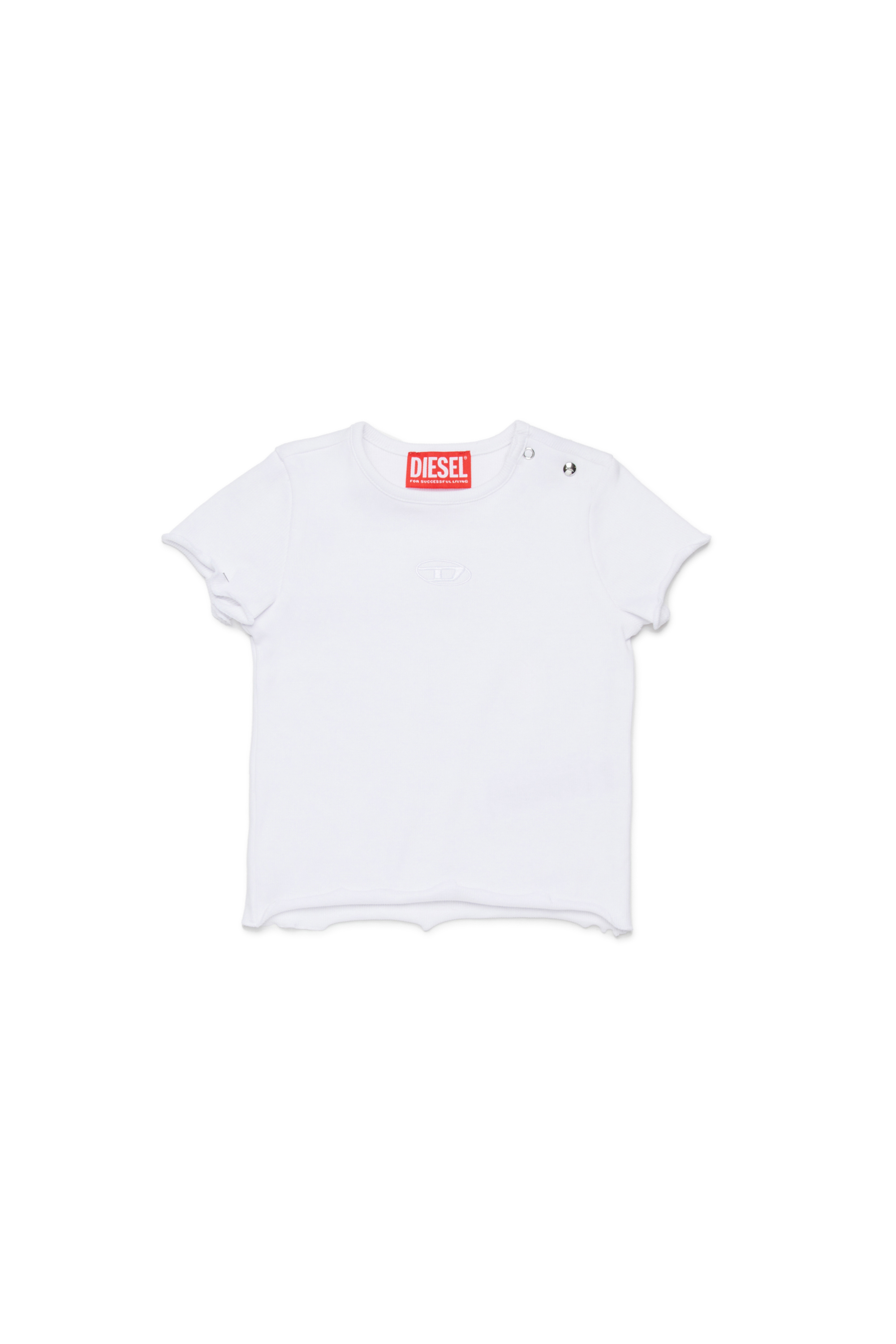 Diesel - TASPYB, Woman's T-shirt with frilled hems in White - 1