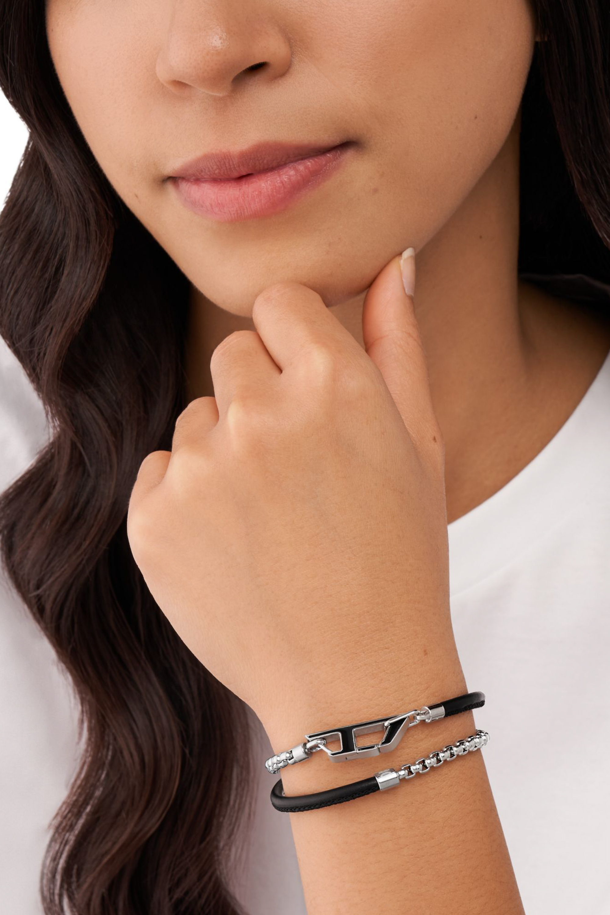 Diesel - DX1472, Unisex's Stainless steel chain bracelet in Silver/Black - 4